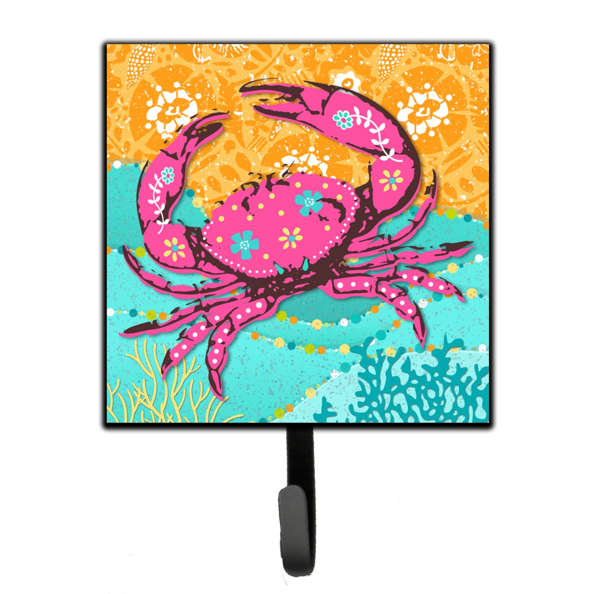 Caroline'S Treasures Pink Coastal Crab Leash Or Key Holder