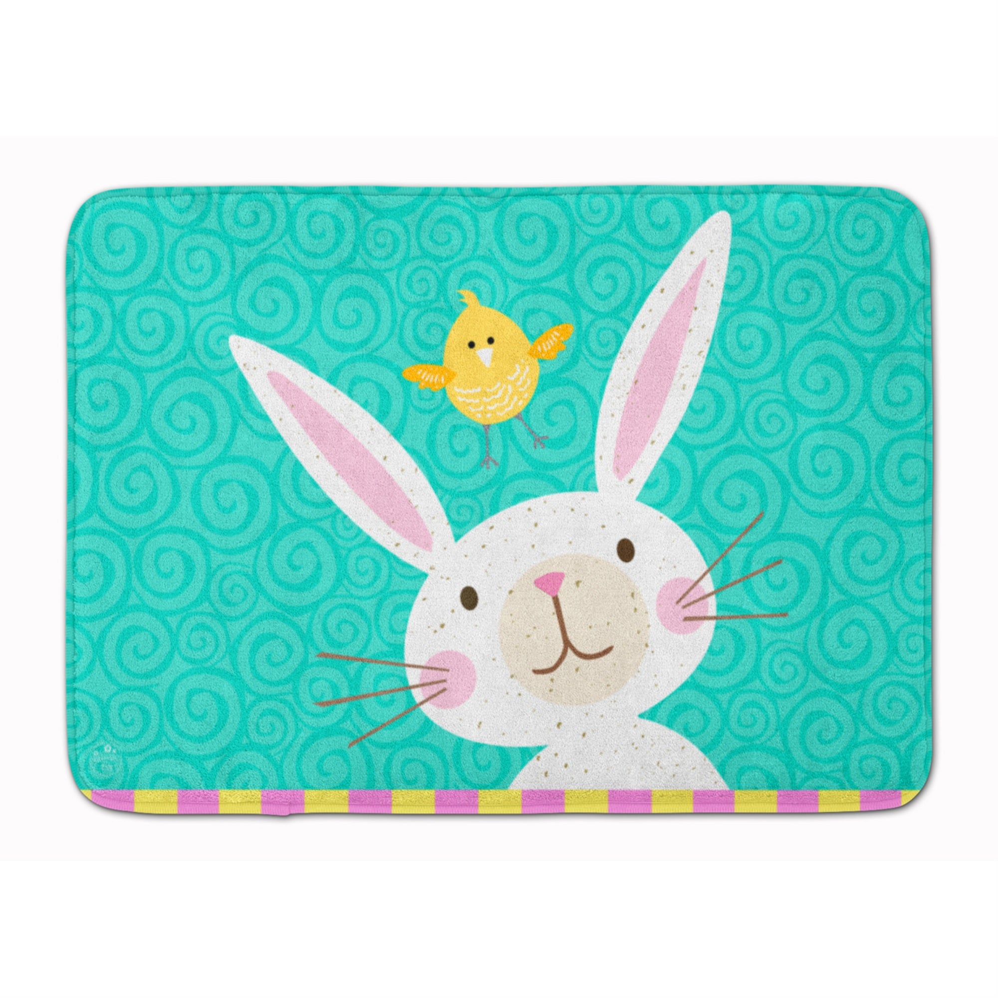 Caroline'S Treasures Happy Easter Rabbit Machine Washable Memory Foam Mat, Multicolor