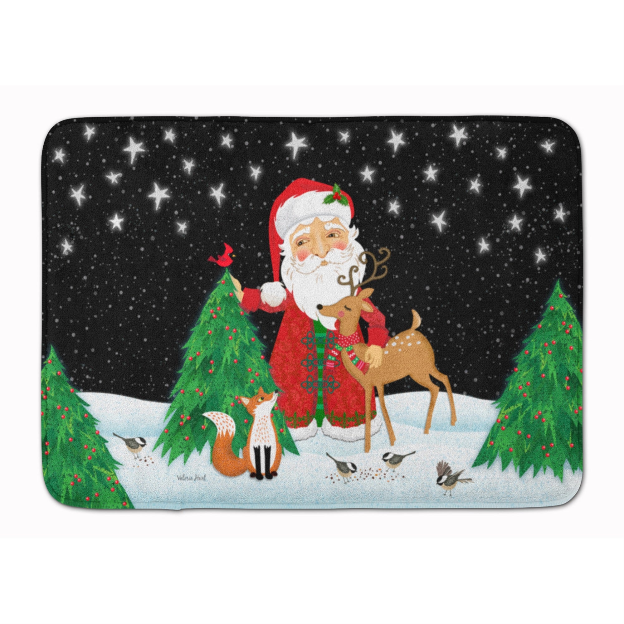 Caroline'S Treasures Santa Claus Christmas Machine Washable Memory Foam Mat, Multicolor