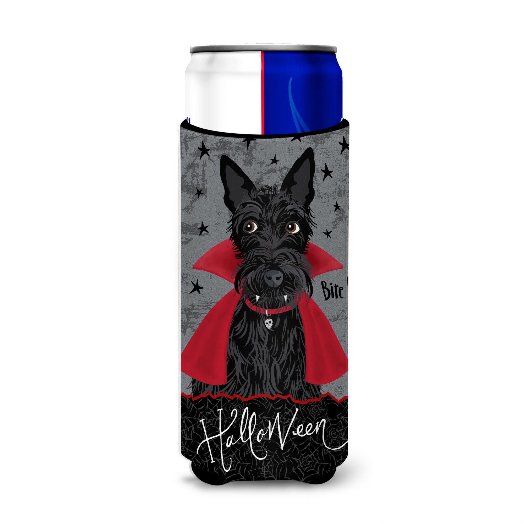 Caroline'S Treasures Halloween Vampire Scottie Michelob Ultra Hugger For Slim Cans Cold-Beverage-Koozies, Muk, Multicolor