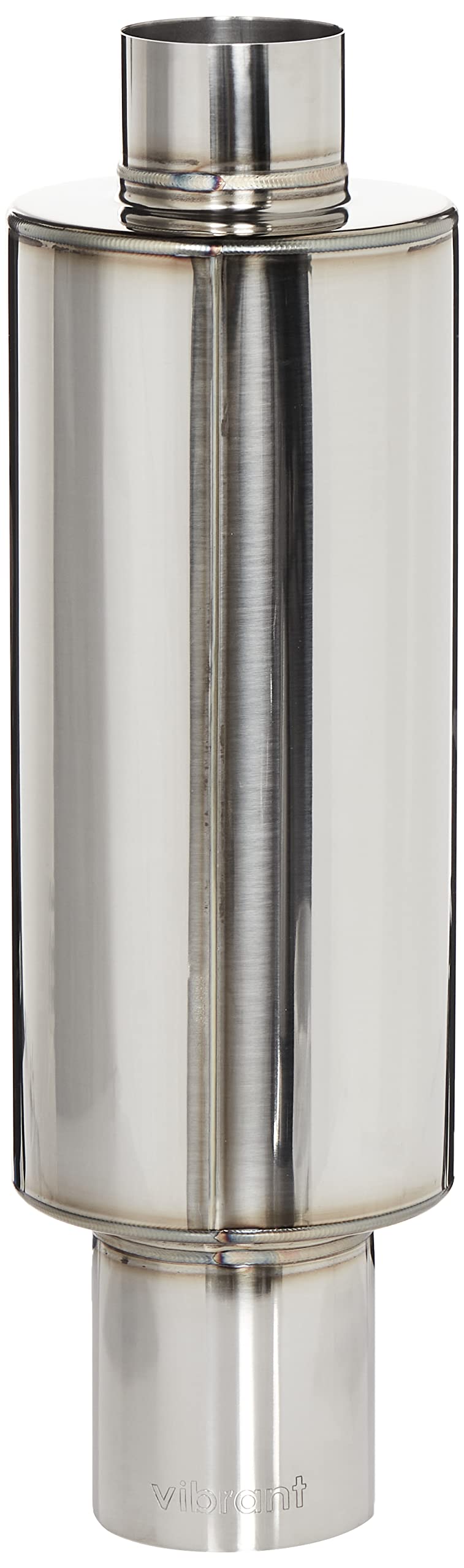 Tpv Universal Muffler 4In Round Straight Cut Tip(3In Inlet 23In Long)