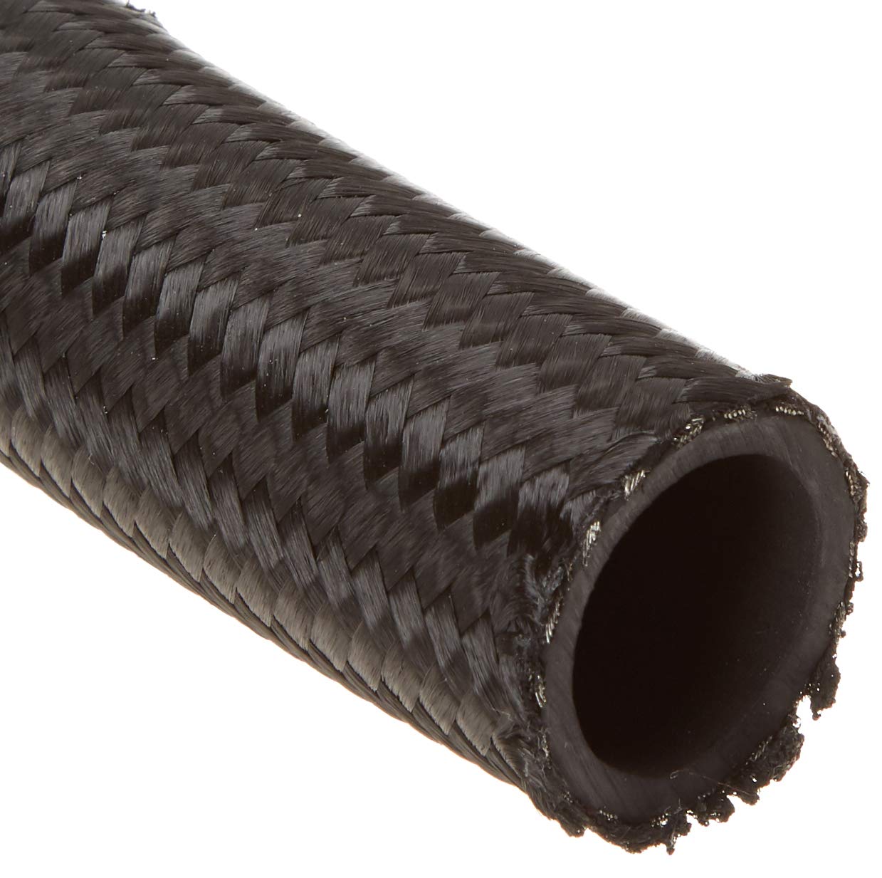 5Ft Roll Of Black Nylon Braided Flex Hose An Size:16 Hose Id 0.89In