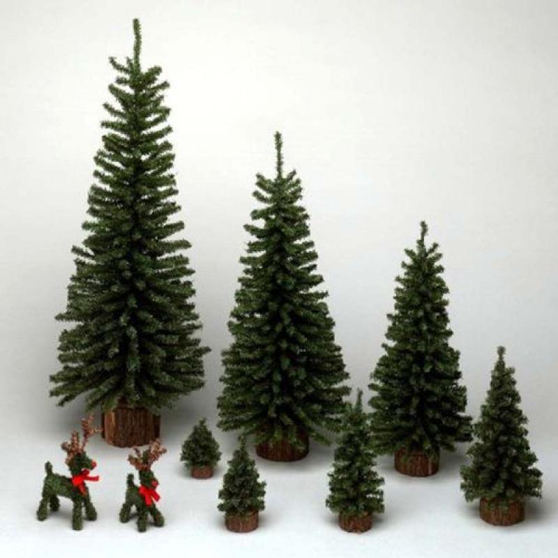 Vickerman 18″ Mini Pine Tree 242 Tips Wood Base - C804018
