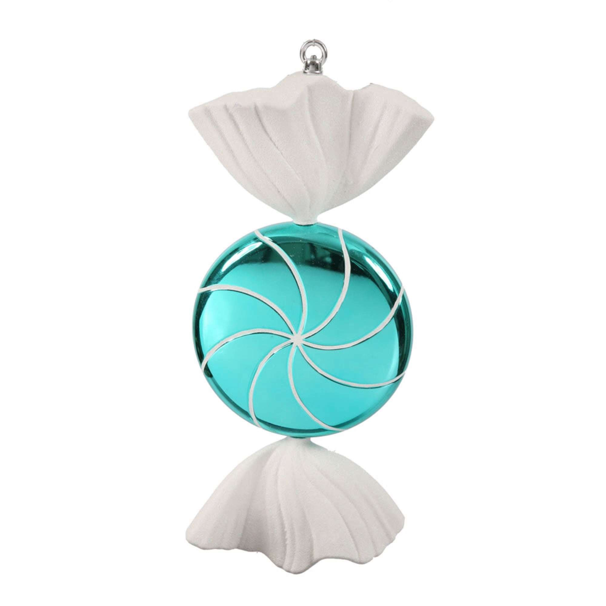 Vickerman 18.5″ Turquoise White Swirl Candy - M110707