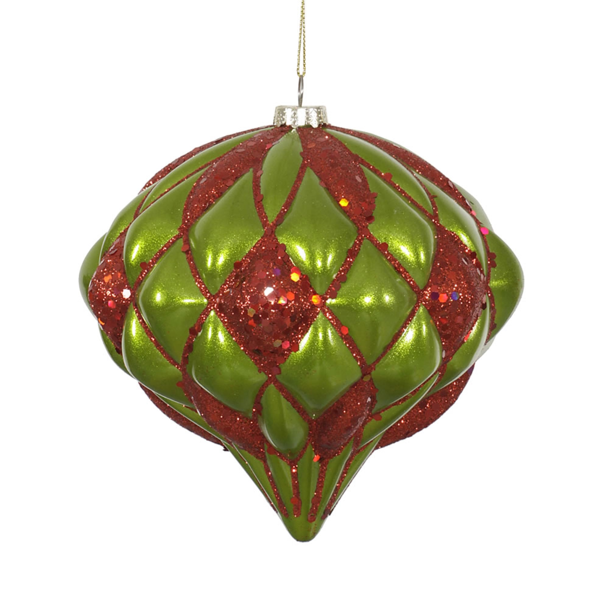 Vickerman 5.7″ Lime-Red Matte-Glitt Diamond Onion - M112274