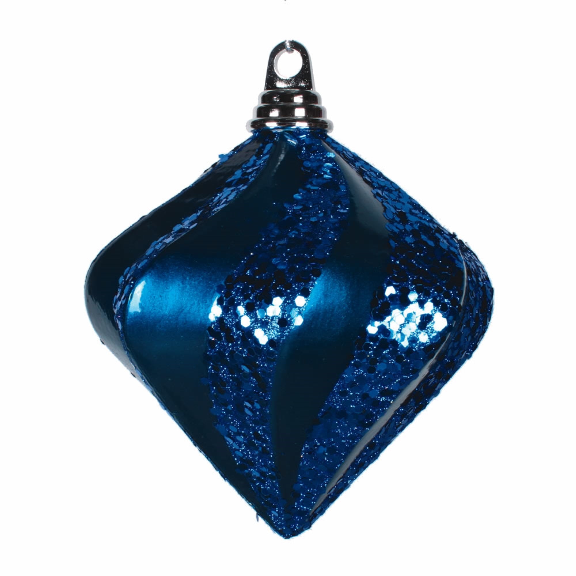 Vickerman 6'' Sea Blue Candy Glitter Swirl Diamond - M133262