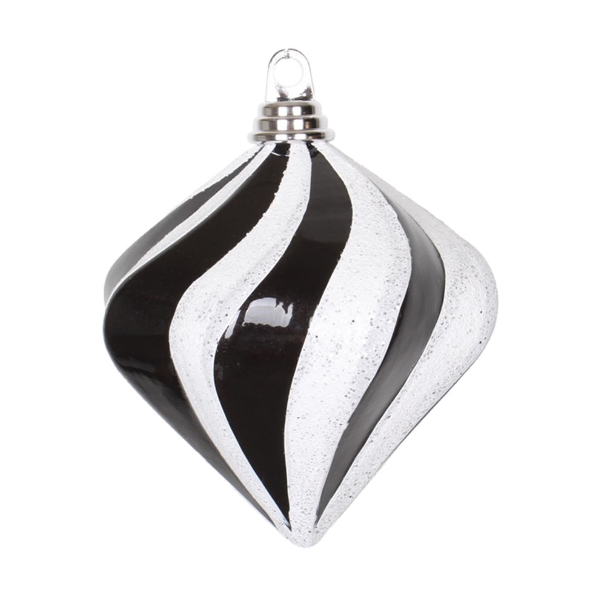 Vickerman 6″ Black-White Candy Glit Swirl Diamond - M133277