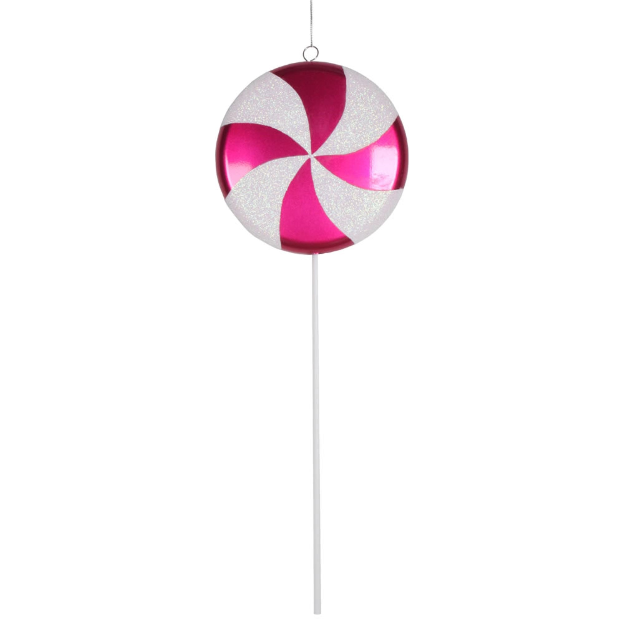 Vickerman 17″ Cerise-White Candy Lollipop - M152015