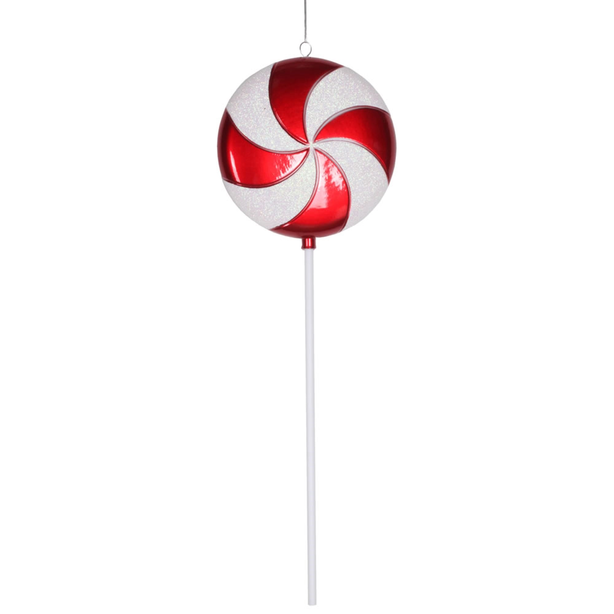 Vickerman 24″ Red-White Candy Lollipop - M152113