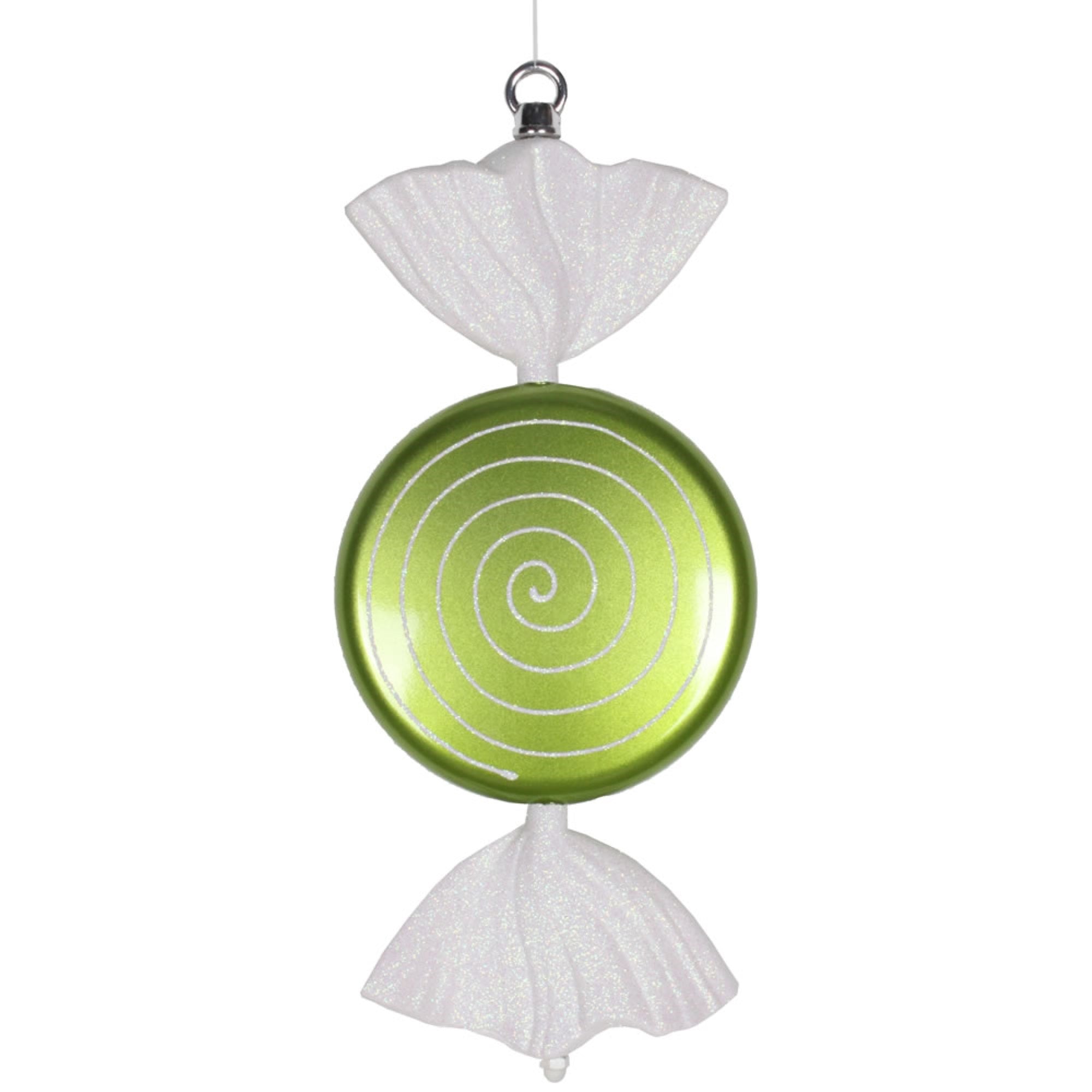 Vickerman 13″ Lime-White Candy Swirl Glitter - M152835