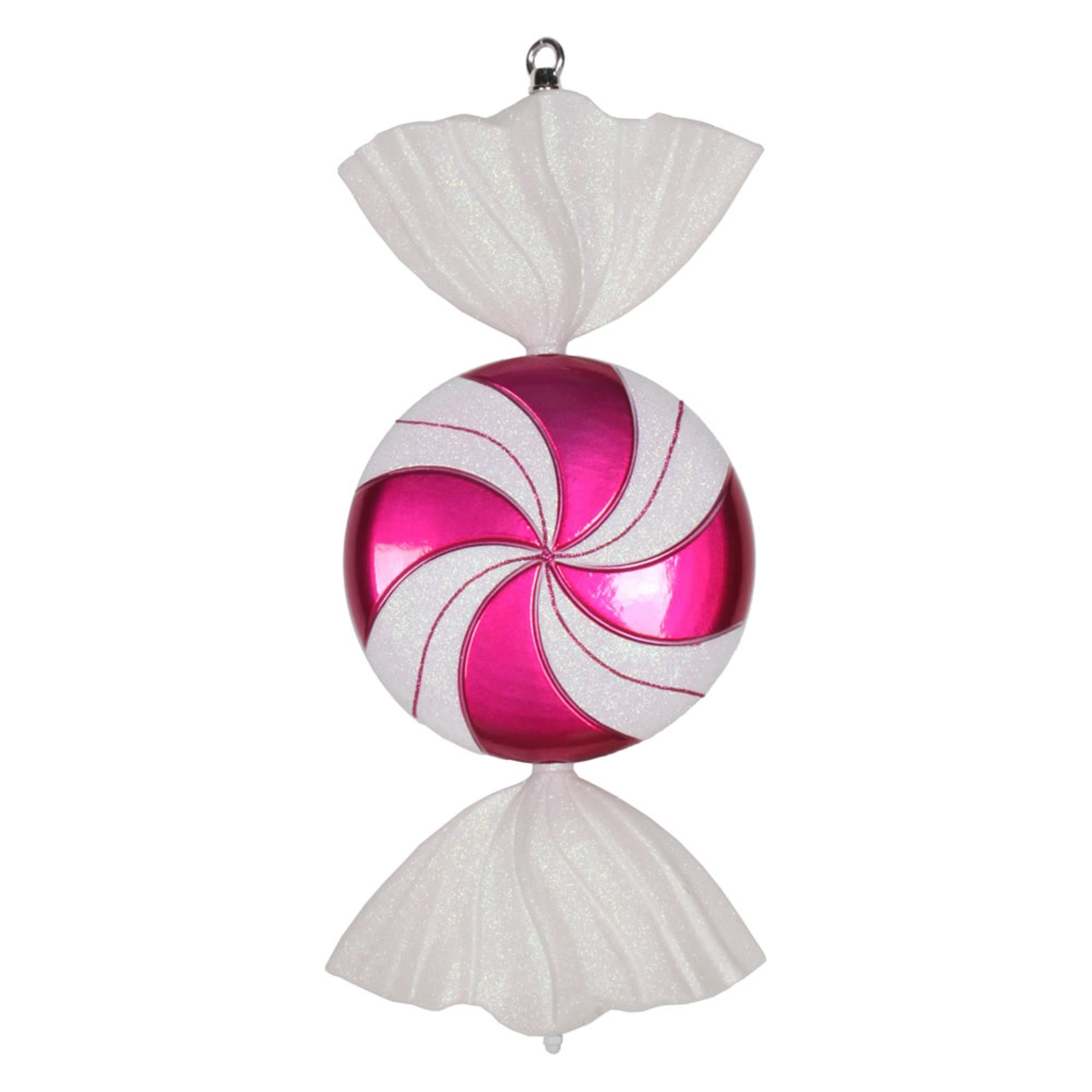 Vickerman 18.5″ Cerise-White Swirl Candy Glitter - M153009