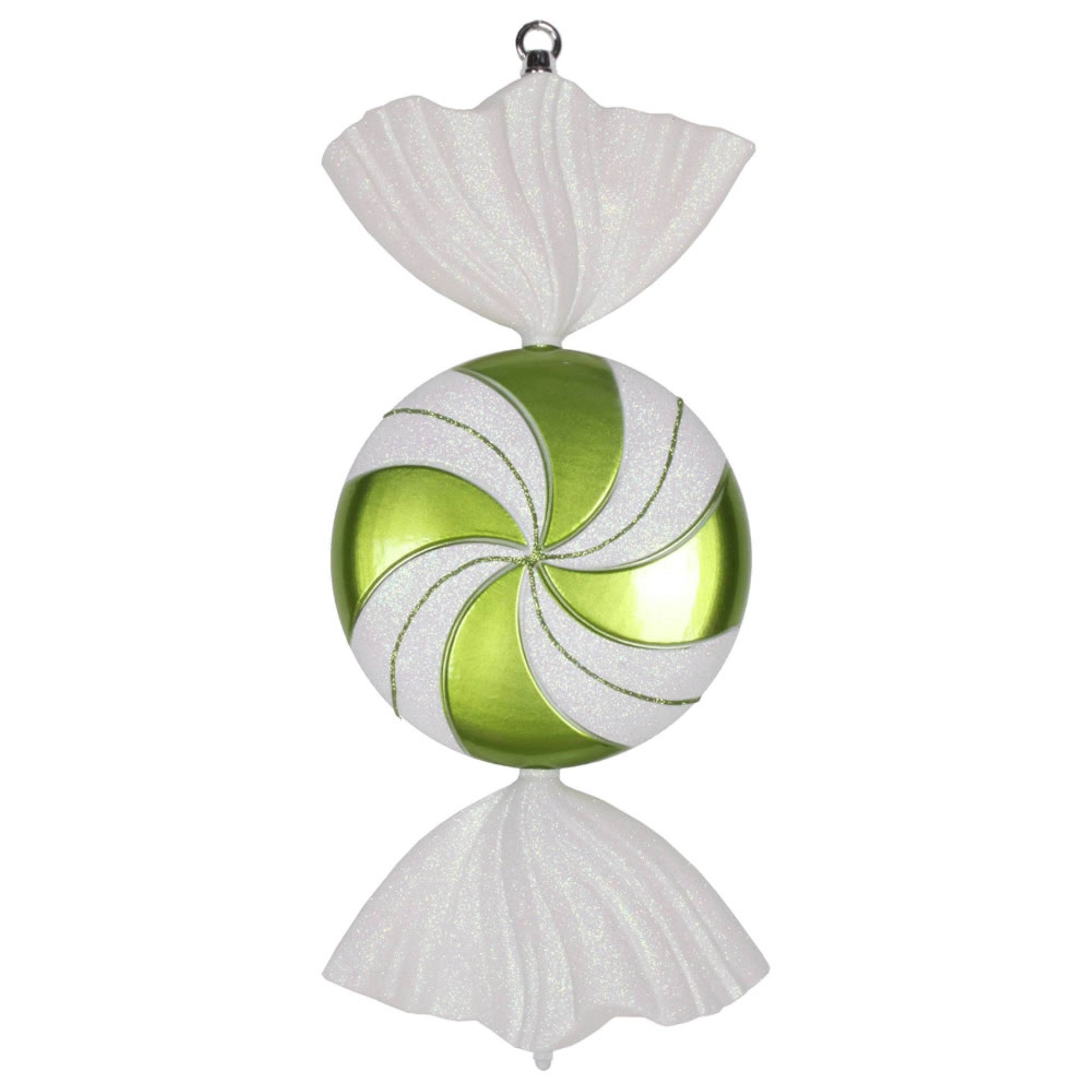 Vickerman 18.5″ Lime-White Swirl Candy Glitter - M153014