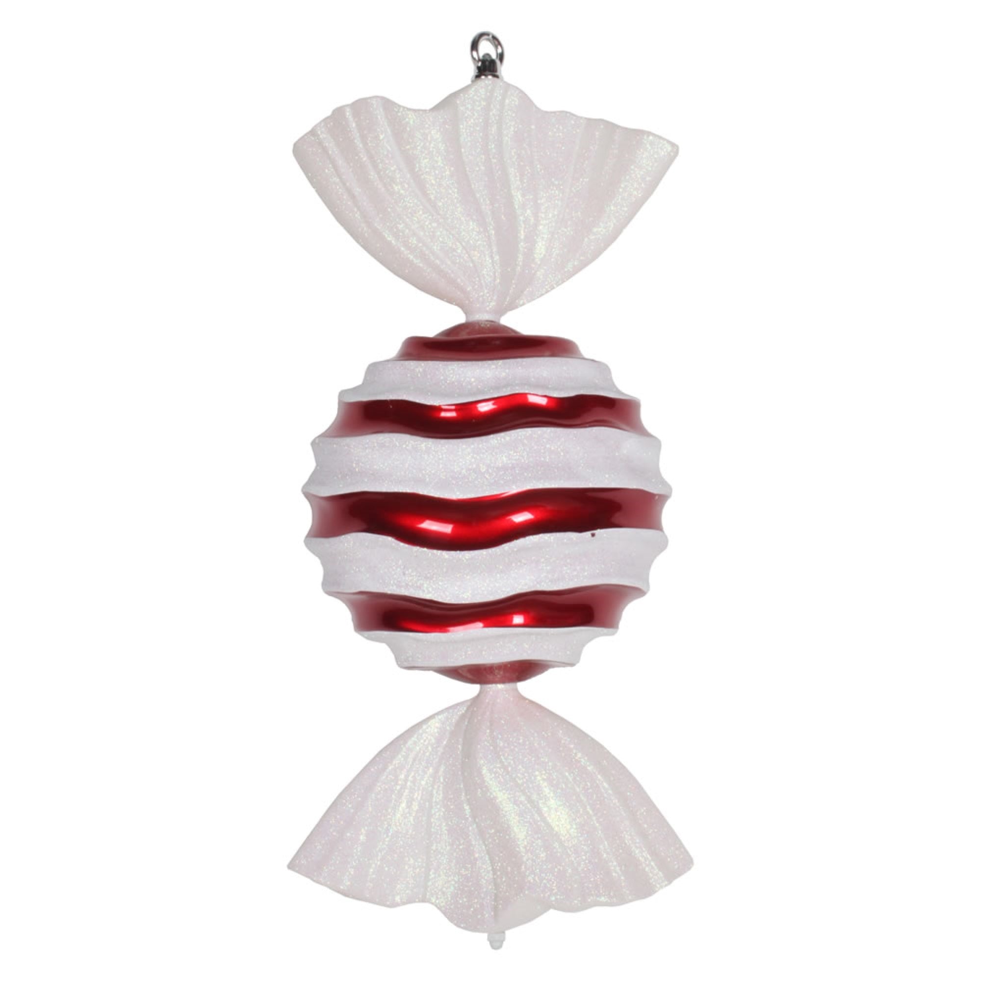 Vickerman 18.5″ Red-White Stripe Wave Candy - M153103
