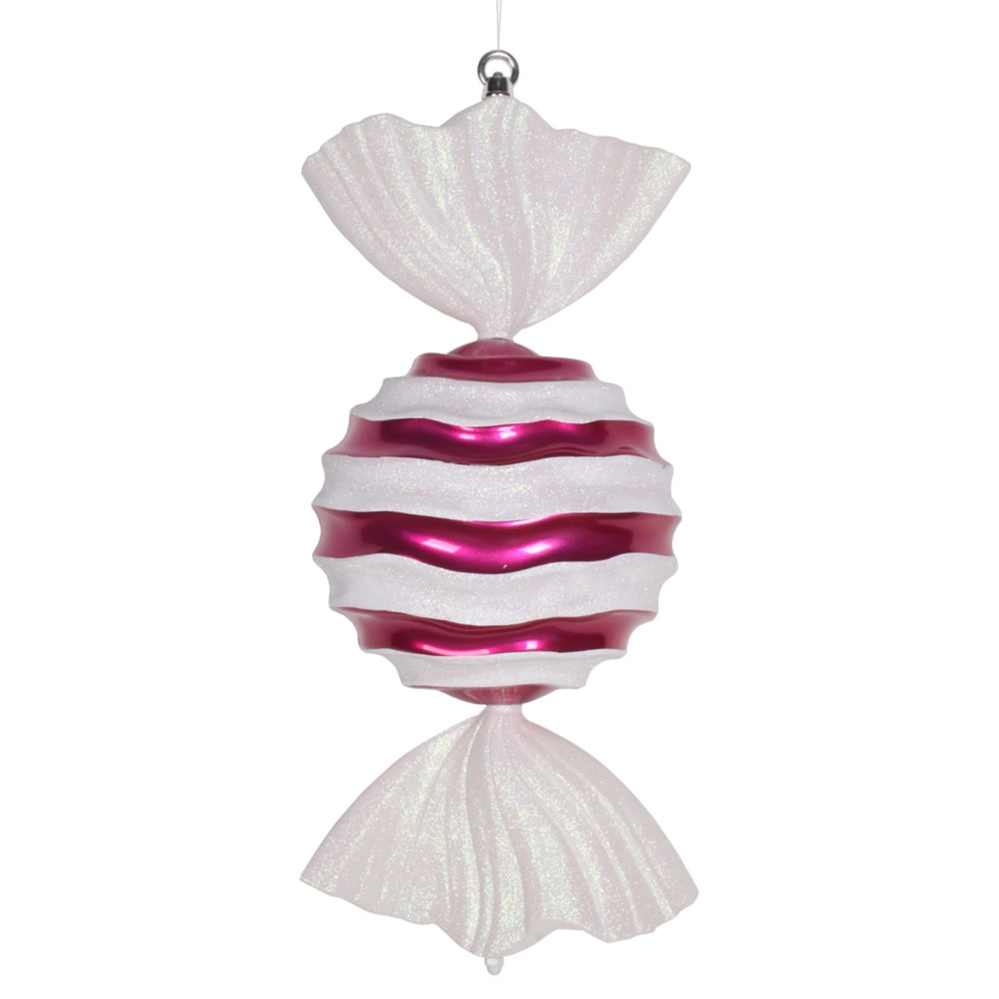 Vickerman 18.5″ Cerise-White Stripe Wave Candy - M153109