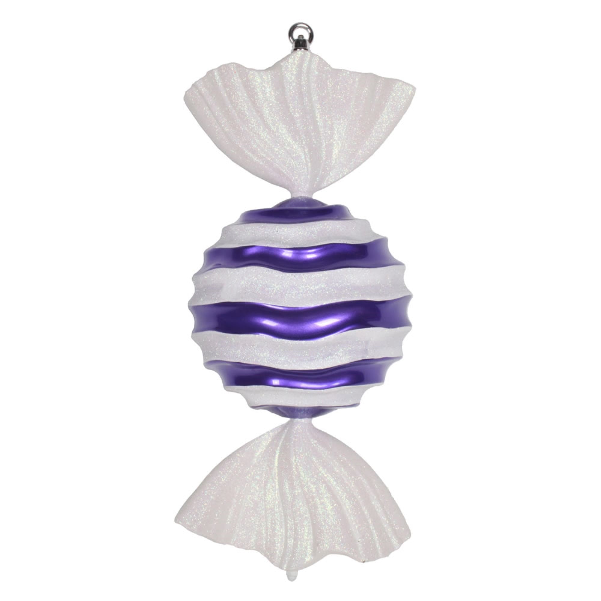 Vickerman 18.5″ Purple-White Stripe Wave Candy - M153114