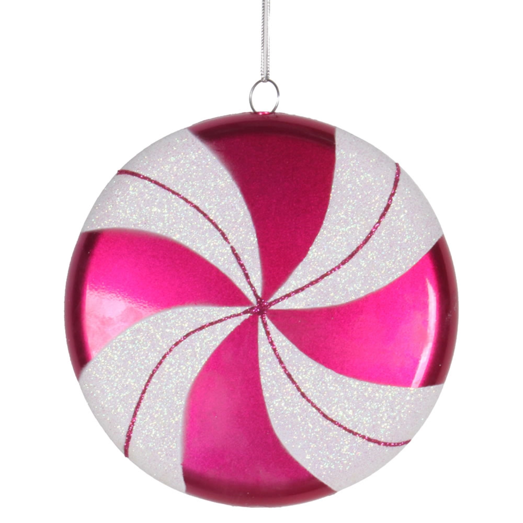Vickerman 6″ Cerise-White Swirl Flat Candy - M153309
