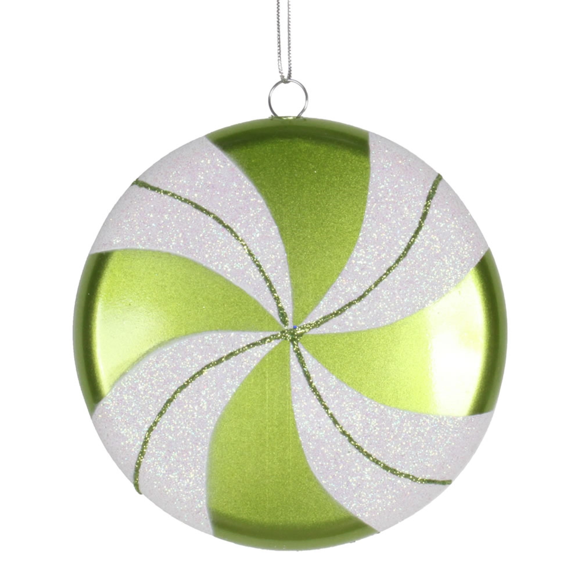Vickerman 6″ Lime-White Swirl Flat Candy - M153314