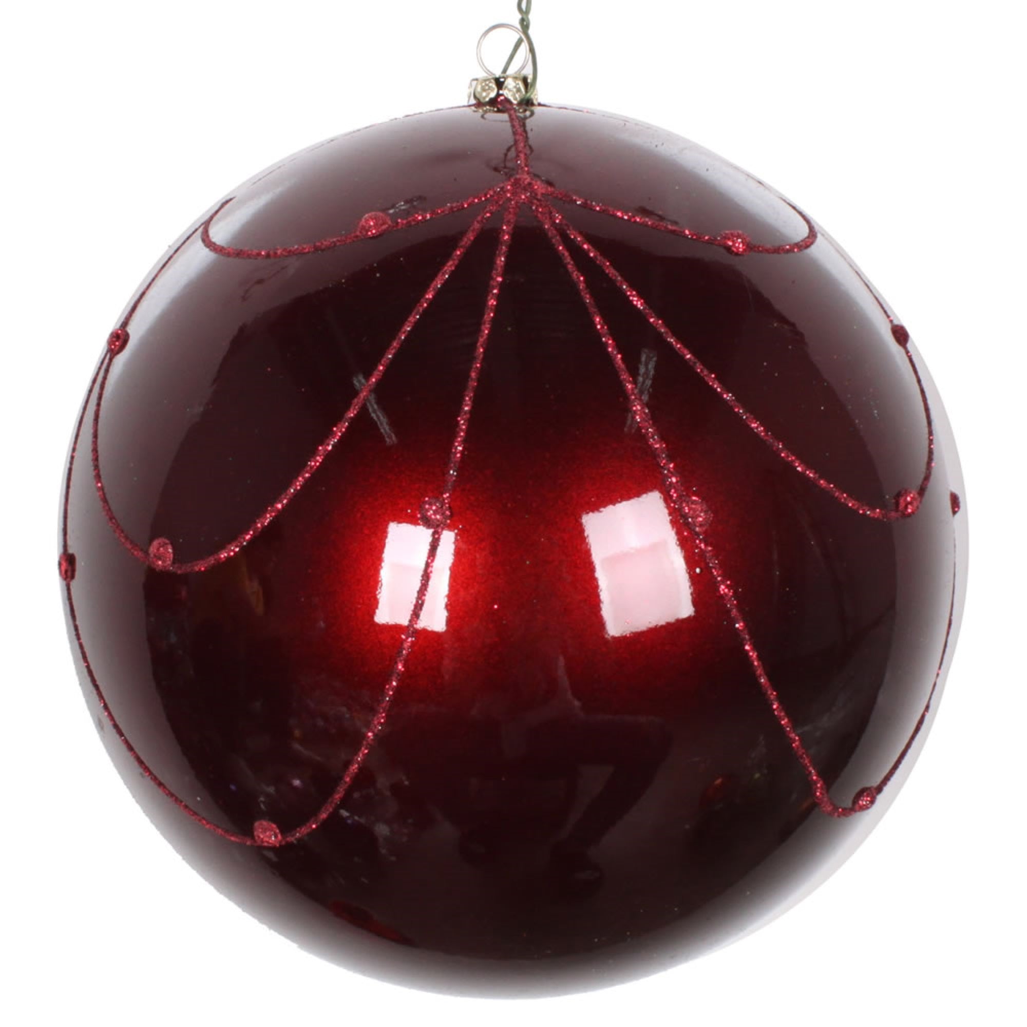 Vickerman 6” Wine Candy Glitter Curtain Orn 3/Bag - MT194719D