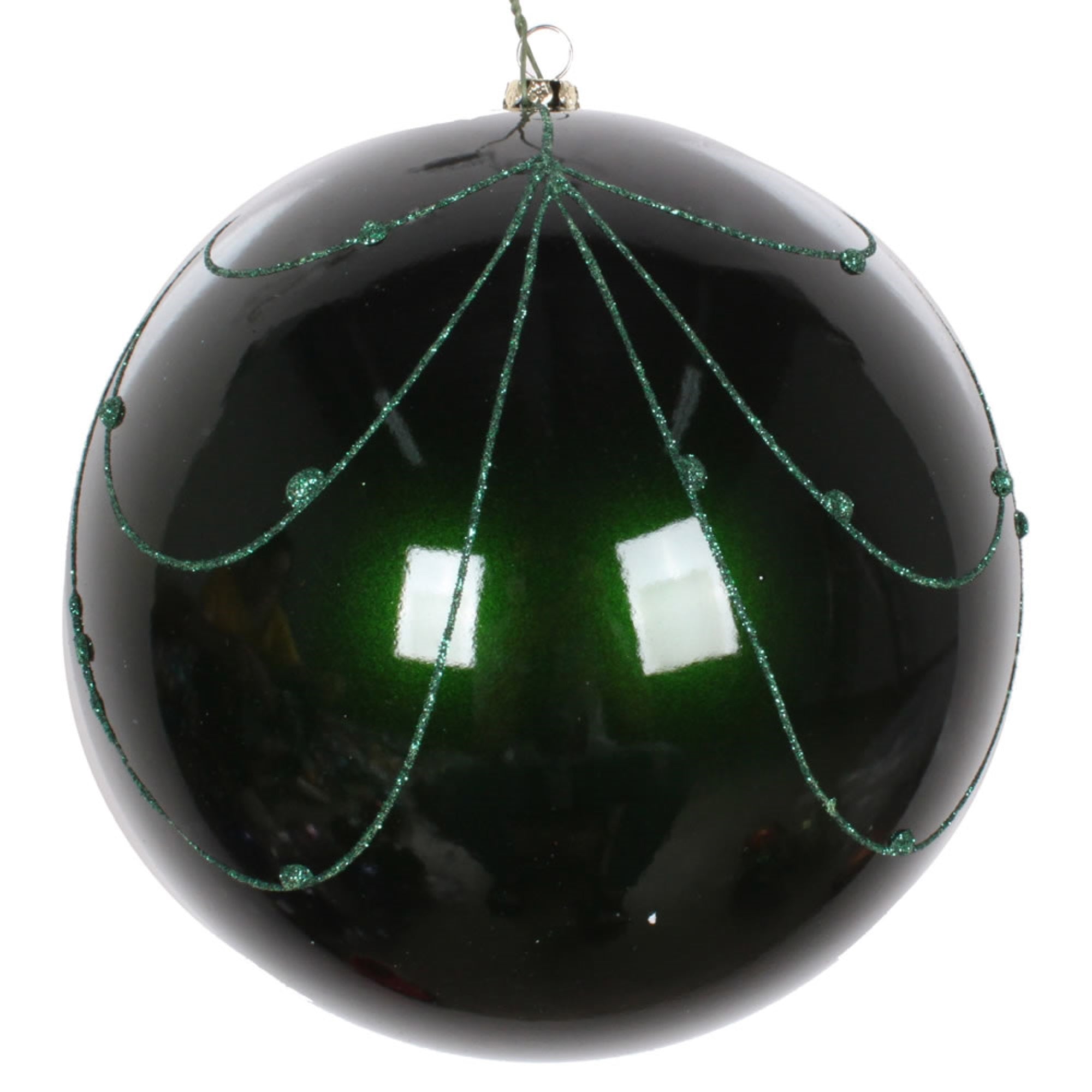 Vickerman 6” Emerald Candy Glitt Curtain Orn 3/Bag - MT194724D