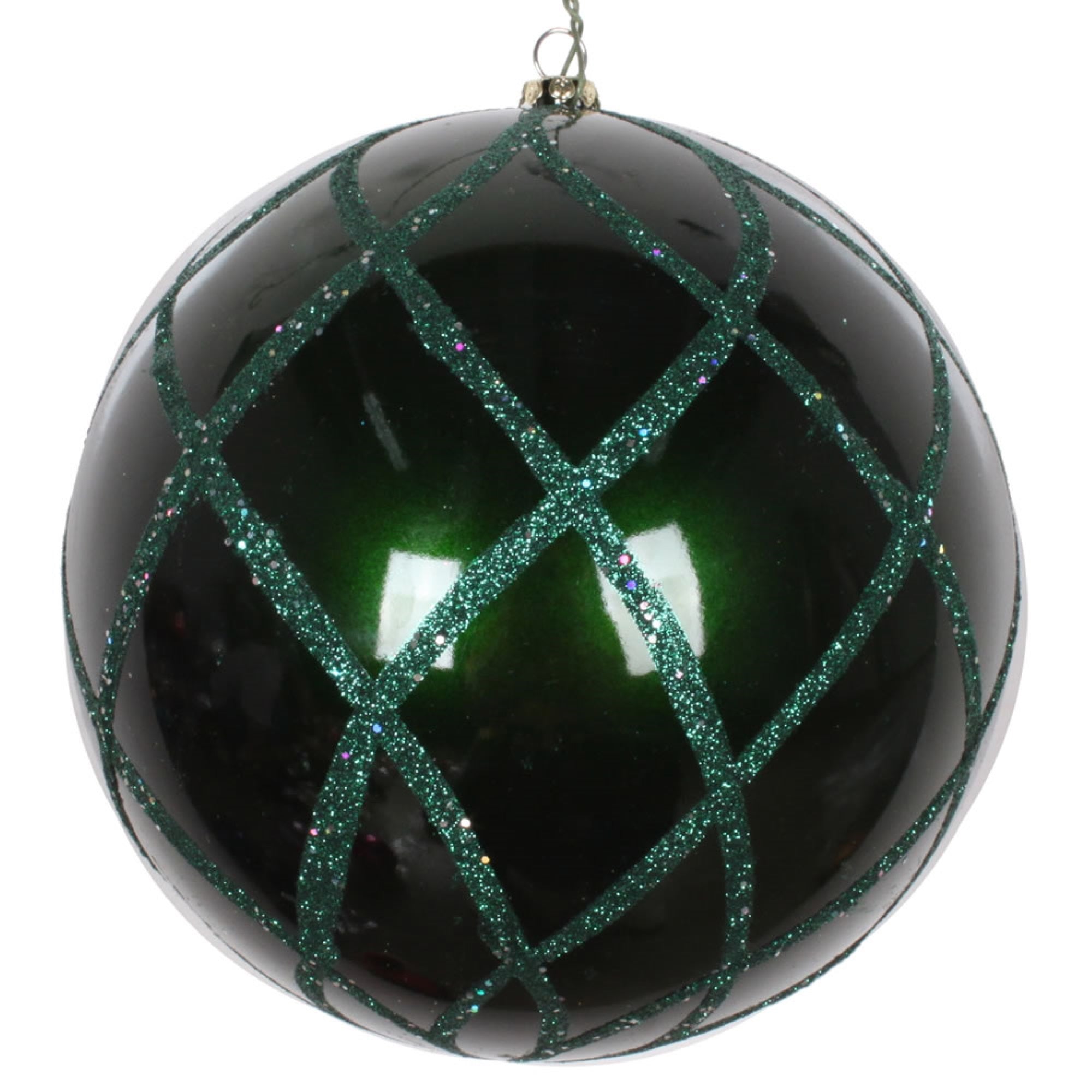 Vickerman 6” Emerald Candy Glitter Net Orn 2/Bag - MT198224D