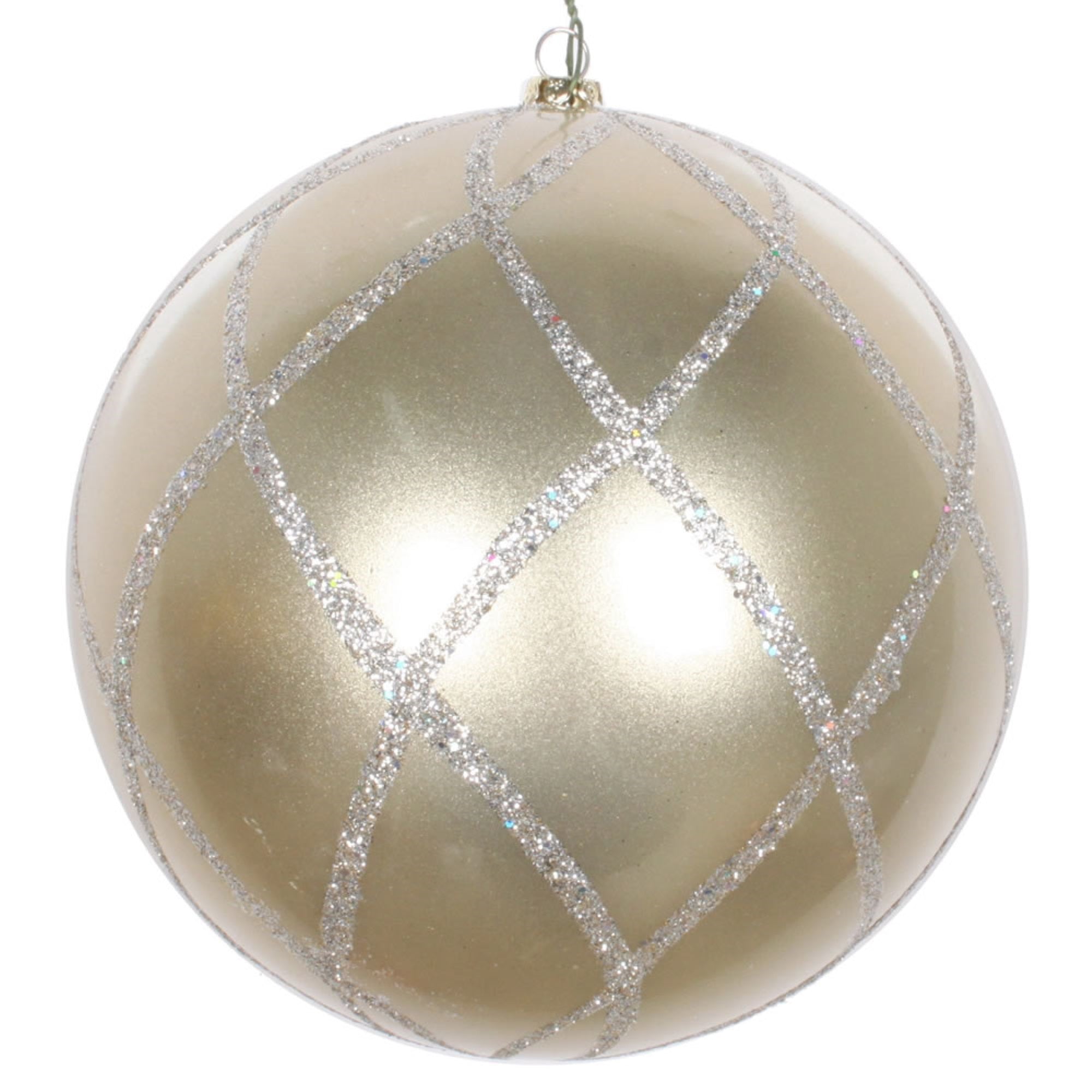 Vickerman 6” Champagne Candy Glitter Net Orn 2/Bag - MT198238D