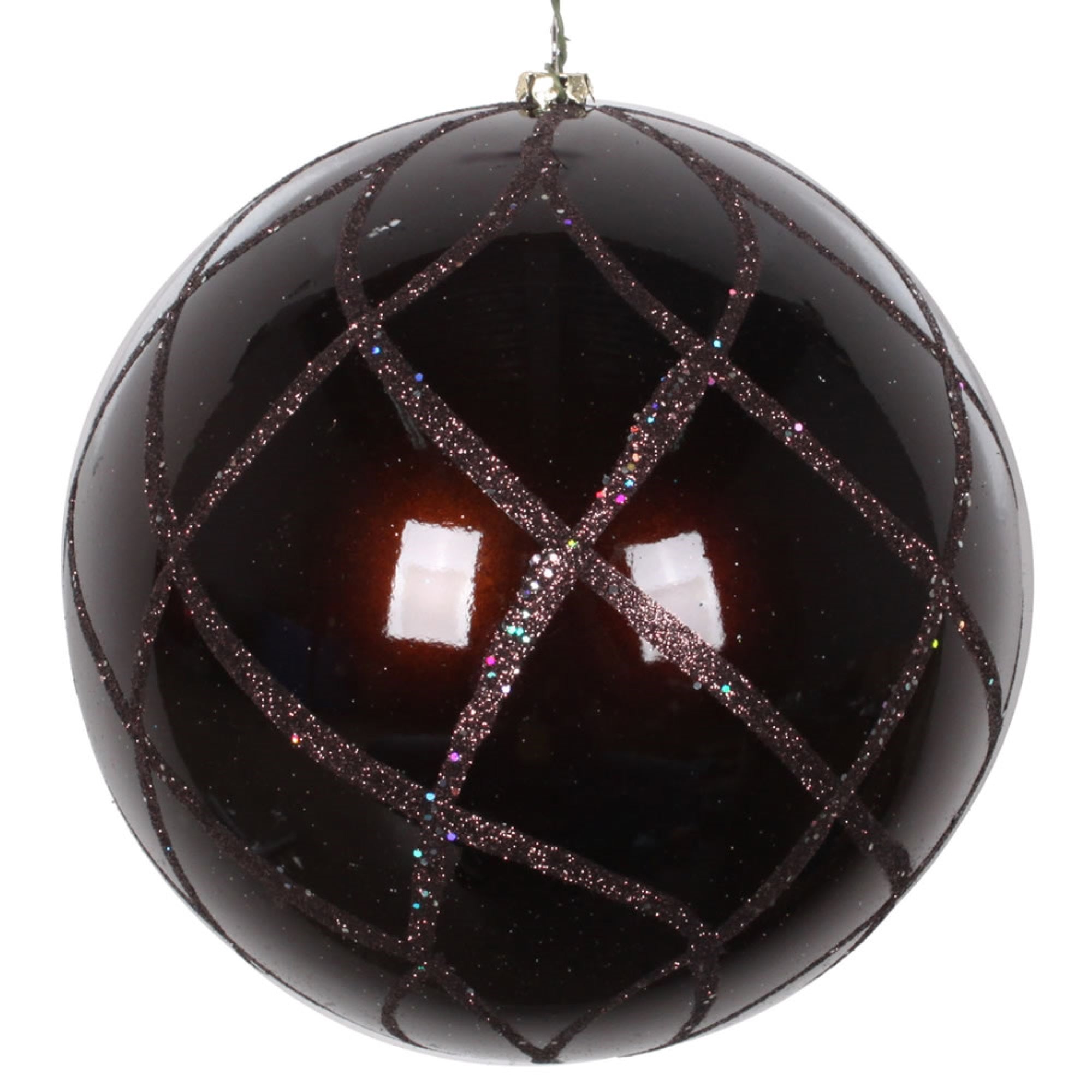 Vickerman 6” Chocolate Candy Glitter Net Orn 2/Bag - MT198275D