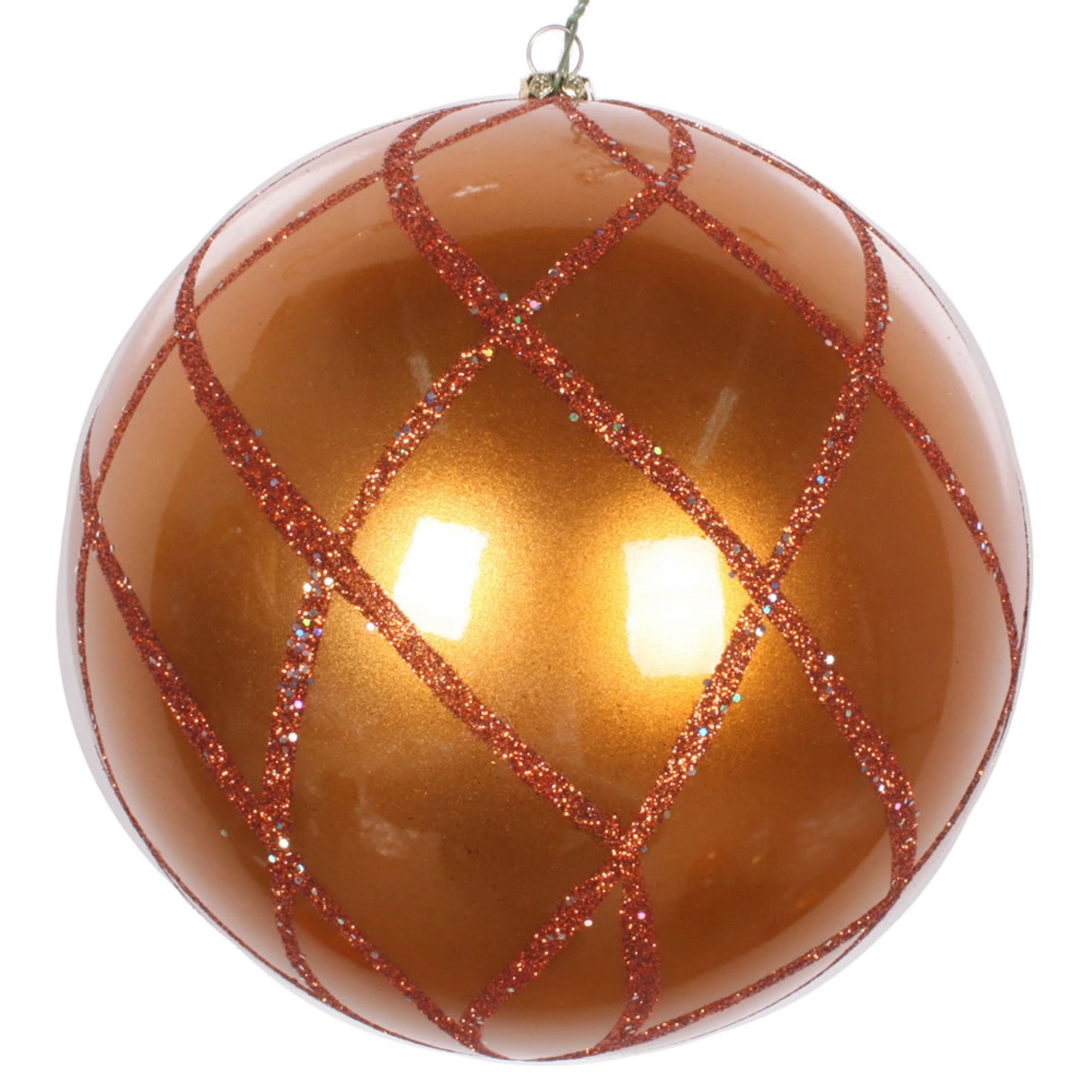 Vickerman 6” Copper Candy Glitter Net Orn 2/Bag - MT198288D