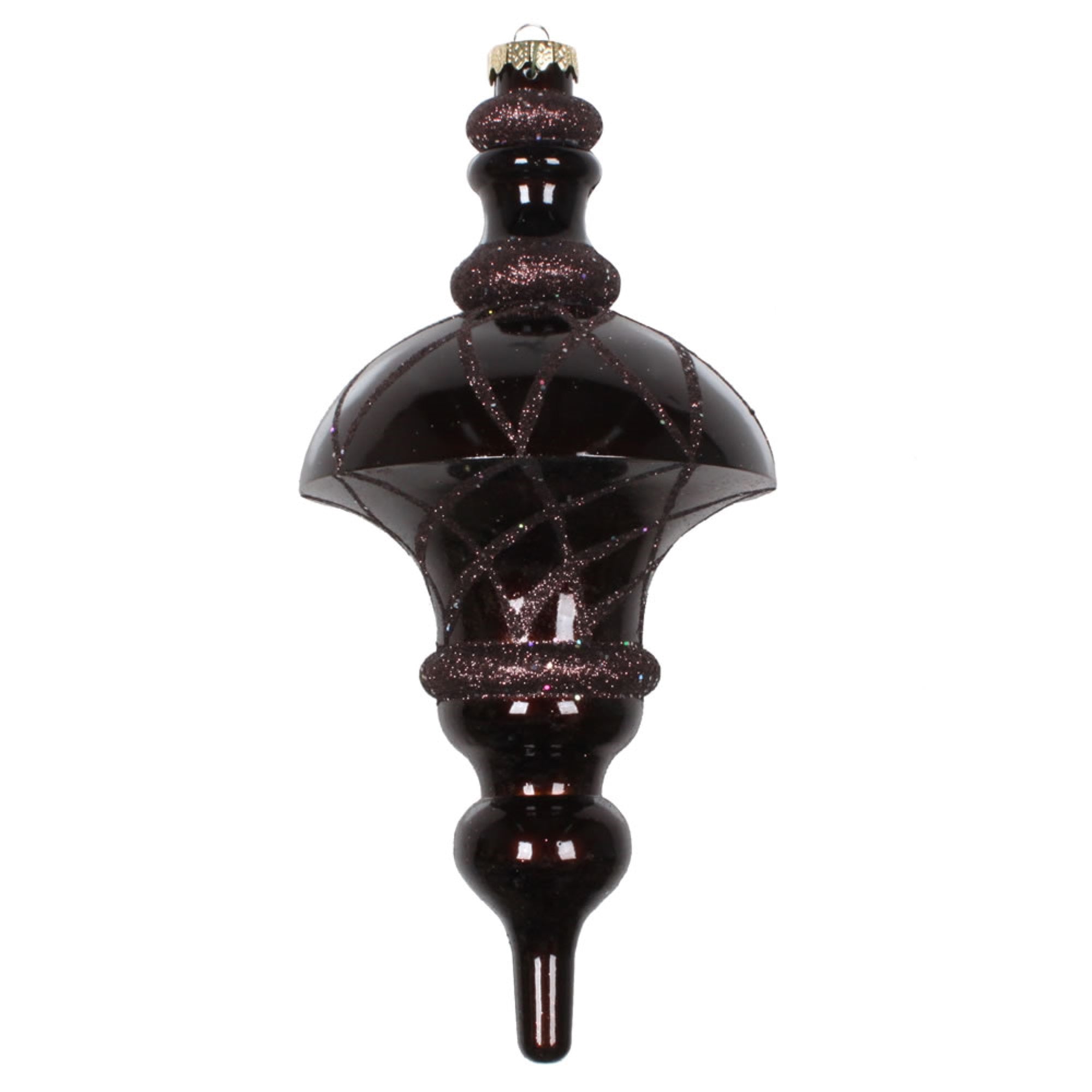 Vickerman 10” Chocolate Candy Glitter Net Top Orn - MT198775D