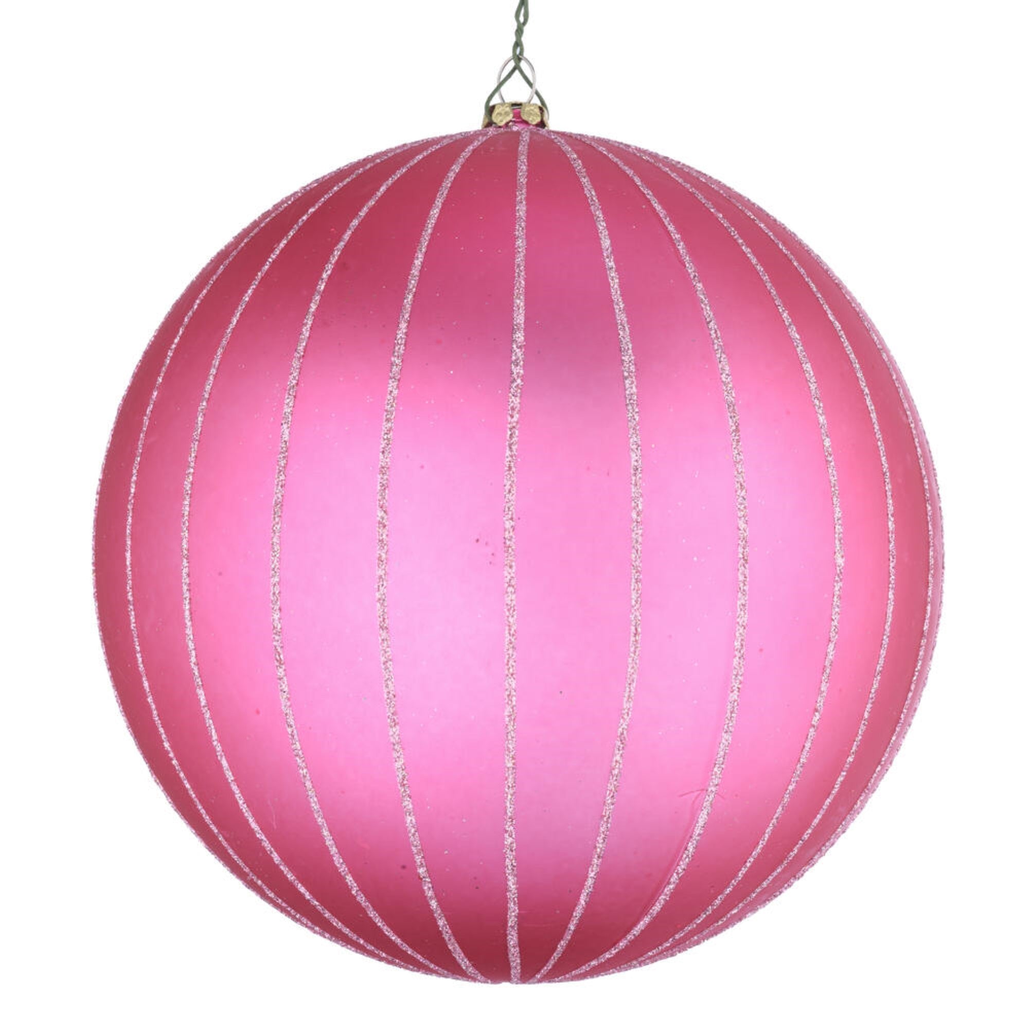 6” Mauve Matte Glitter Ball Orn 2/bag