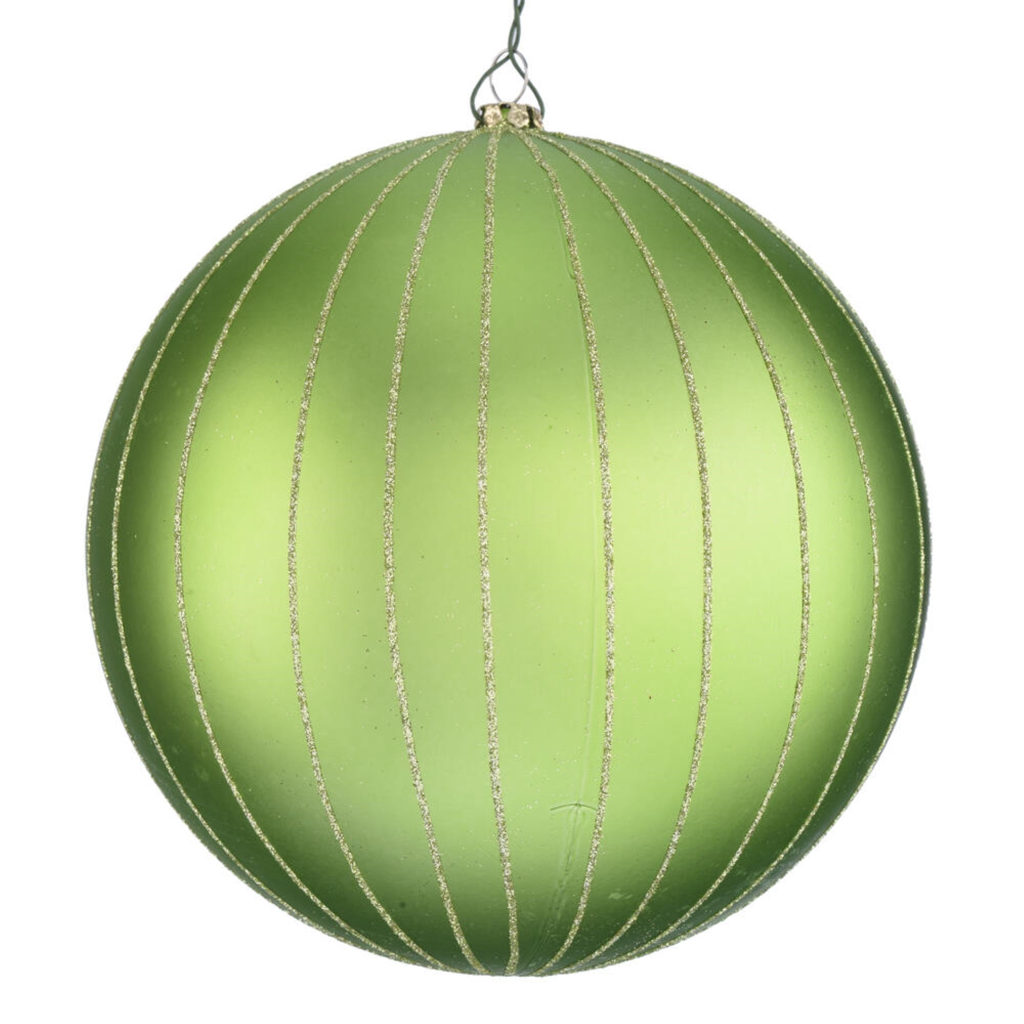 6” Celadon Matte Glitter Ball Orn 2/bag
