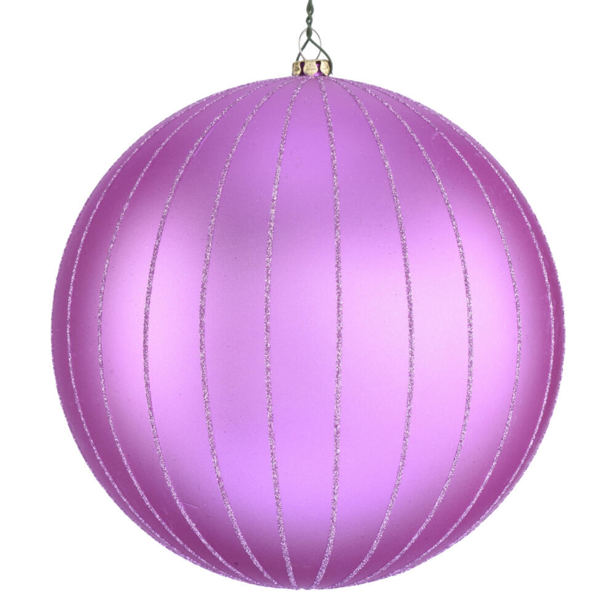 6” Orchid Matte Glitter Ball Orn 2/bag