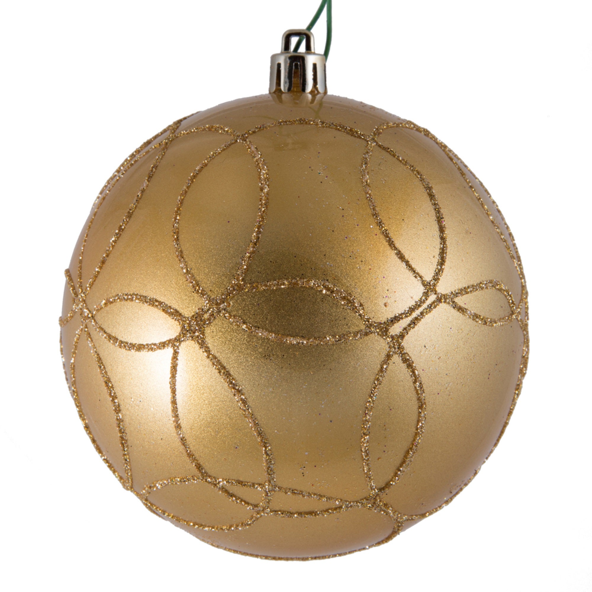 4” Copper/Gold Candy Ball Circ Glit 4/Bg