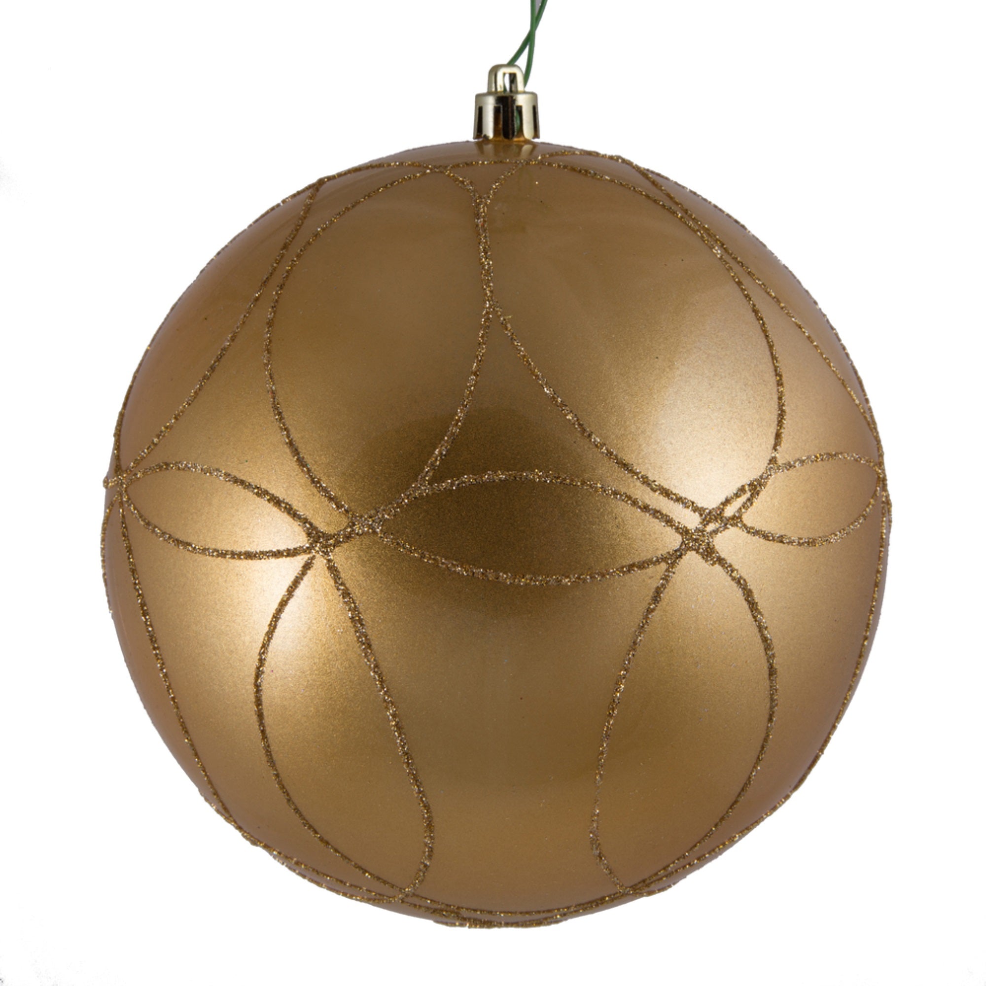 6” Copper/Gold Candy Ball Circ Glit 3/Bg