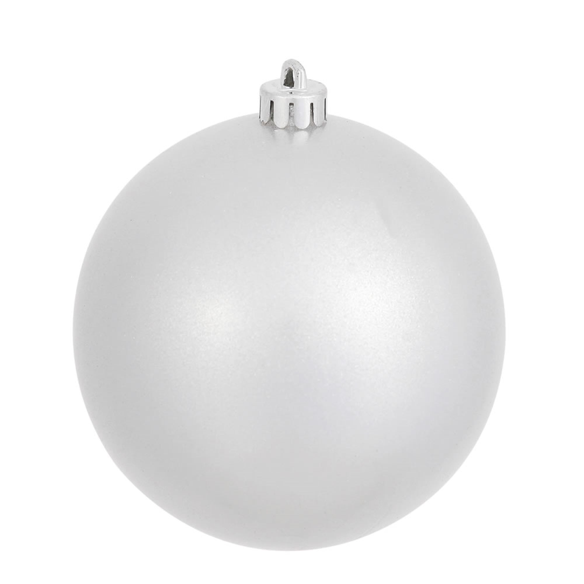 Vickerman 4″ Silver Candy Ball UV Drilled 6/Bag - N591007DCV