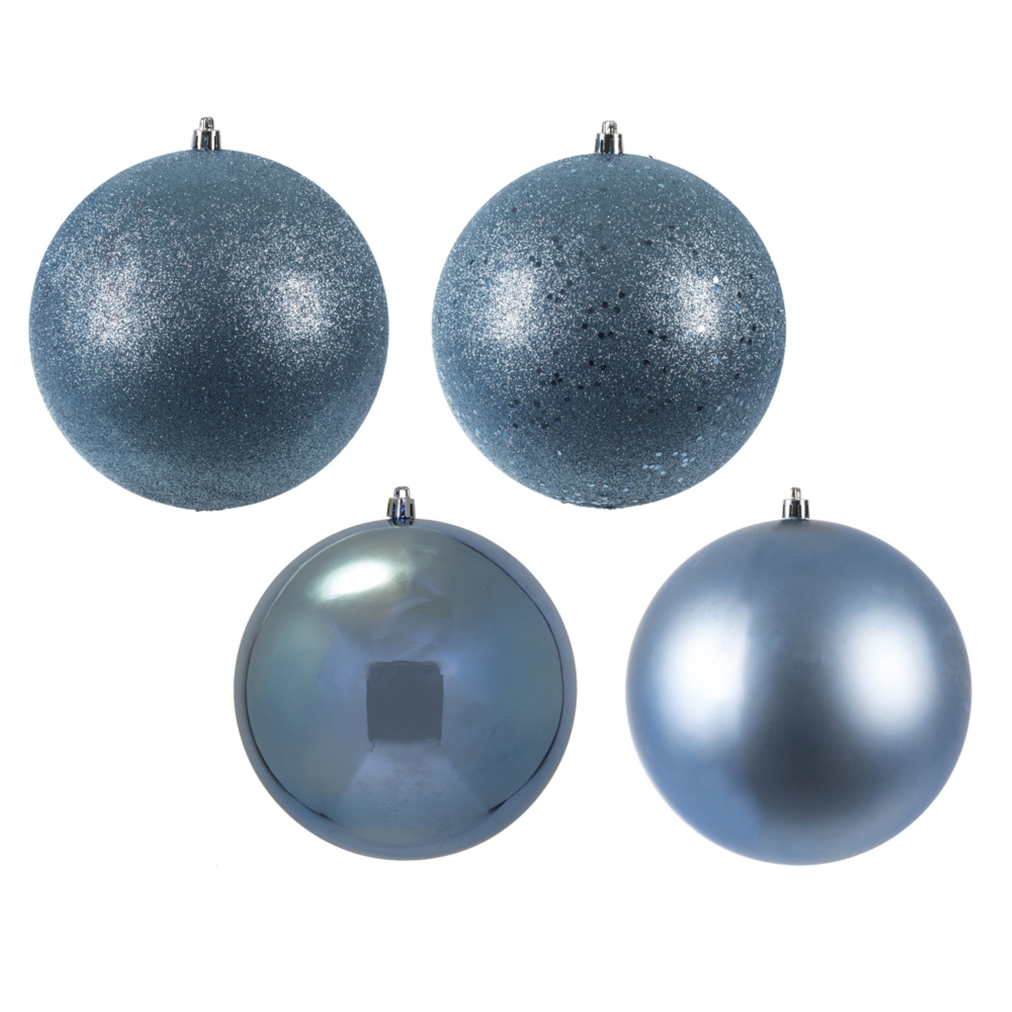 Vickerman 6” Periwinkle 4 Finish Ball Orn 4/Box - N591529BX