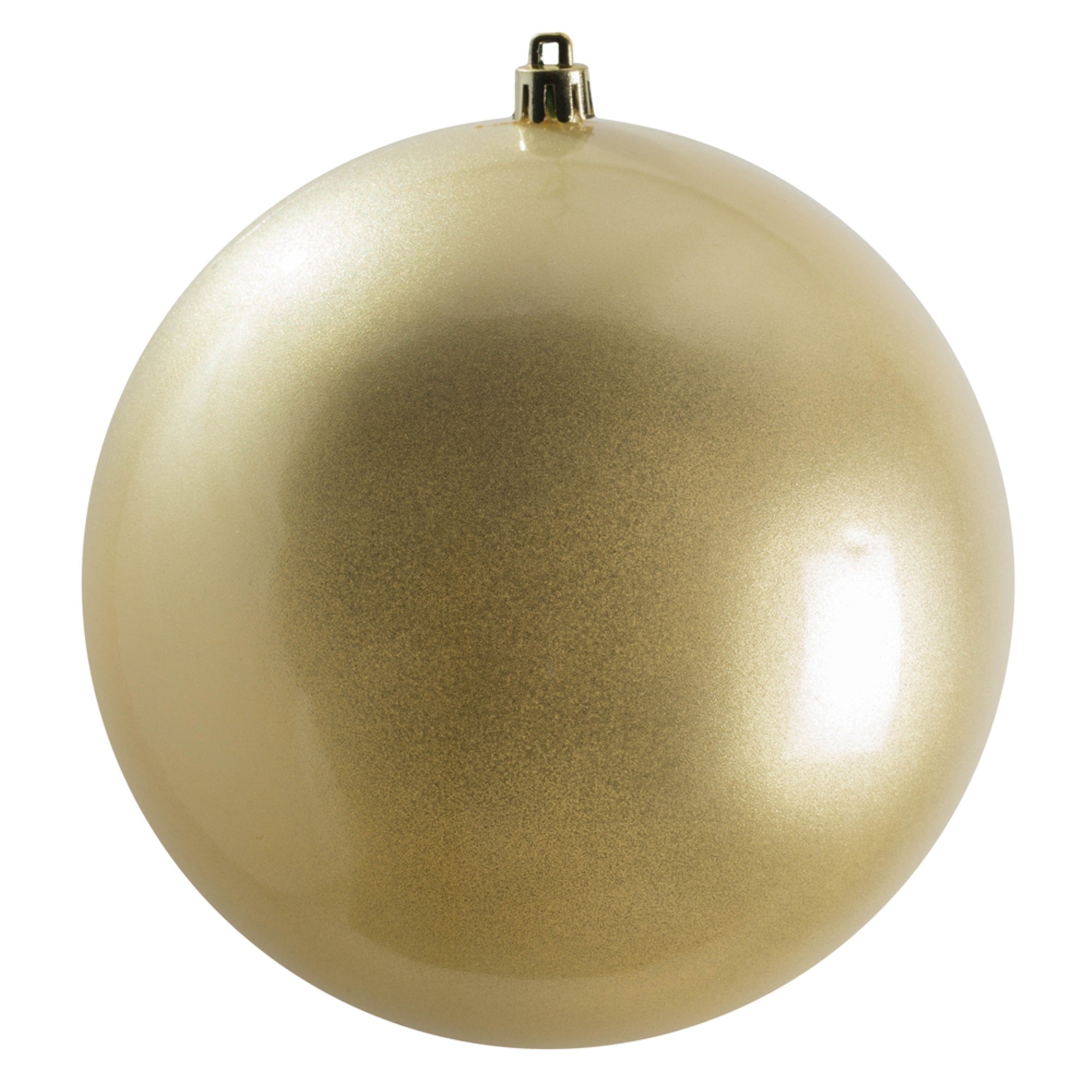 Vickerman 6″ Champagne Candy Ball UV Drilled 4/Bag - N591538DCV