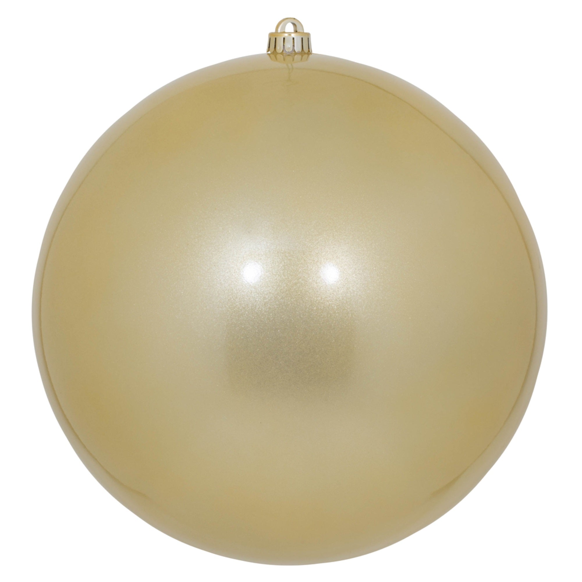 Vickerman 12″ Champagne Candy Ball UV Drilled Cap - N593038DCV