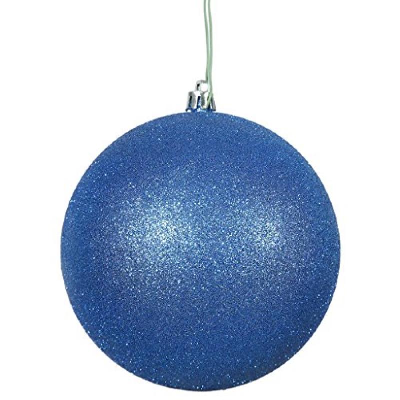 Vickerman 15.75″ Blue Glitter Ball Drilled Cap - N594002DG