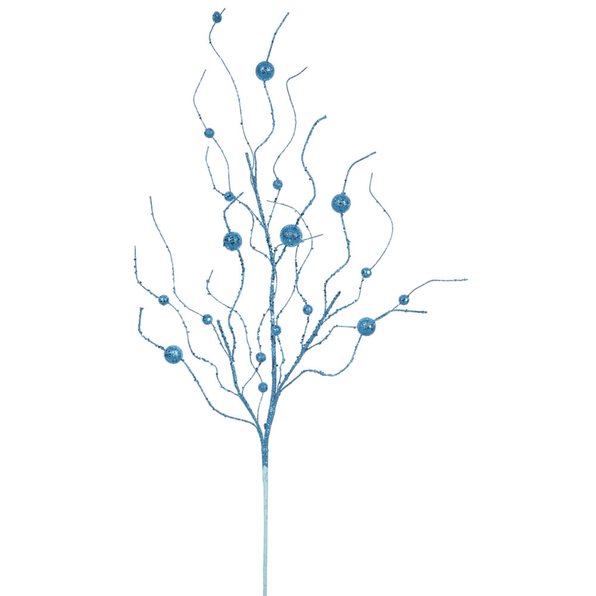 Vickerman 37″ Turquoise Glitter Ball Spray 6/Bag - QG164312