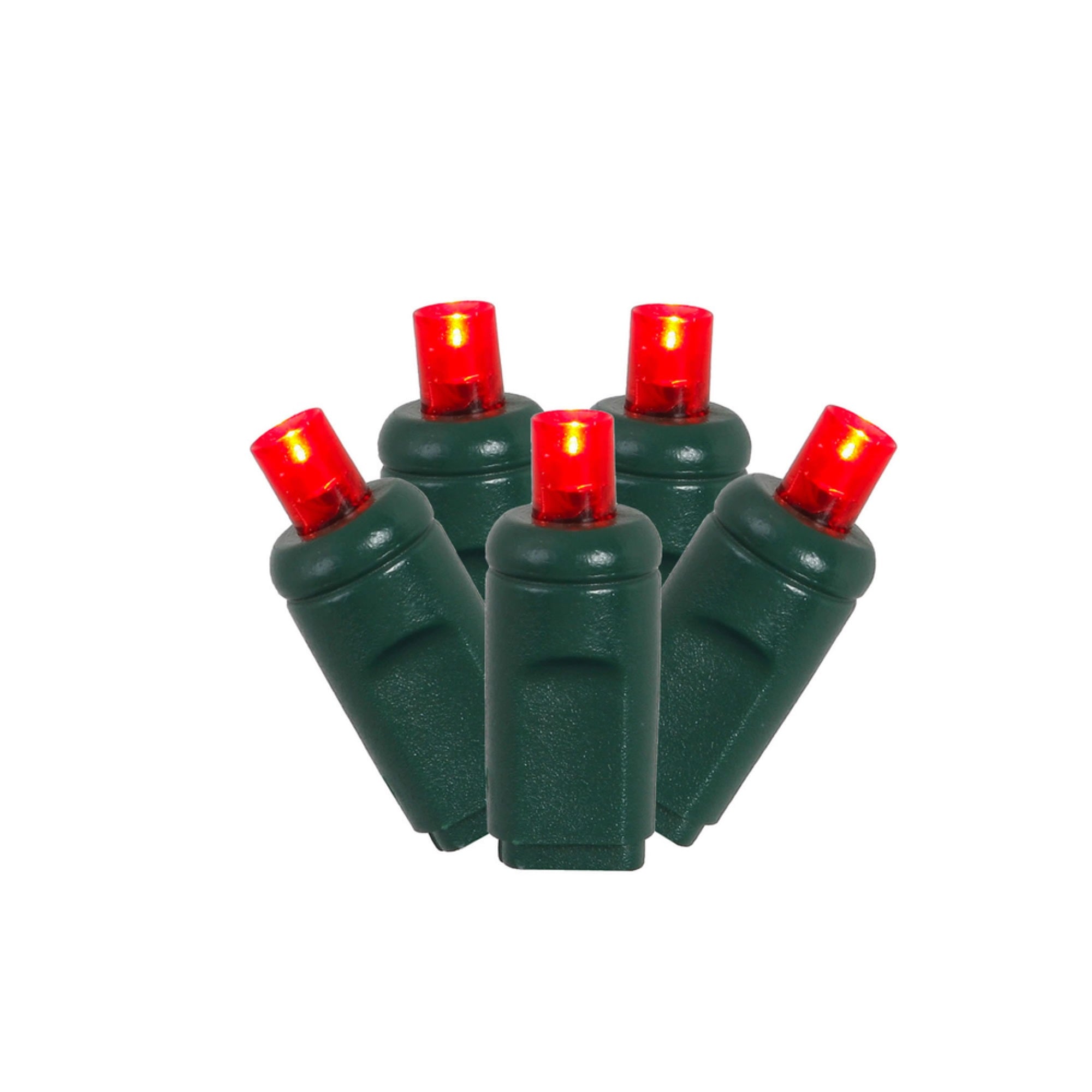 Vickerman 70 Red Wide Angle Twinkle LED Light on Green Wire, 4” Spacing x 24' Long Christmas Light Strand
