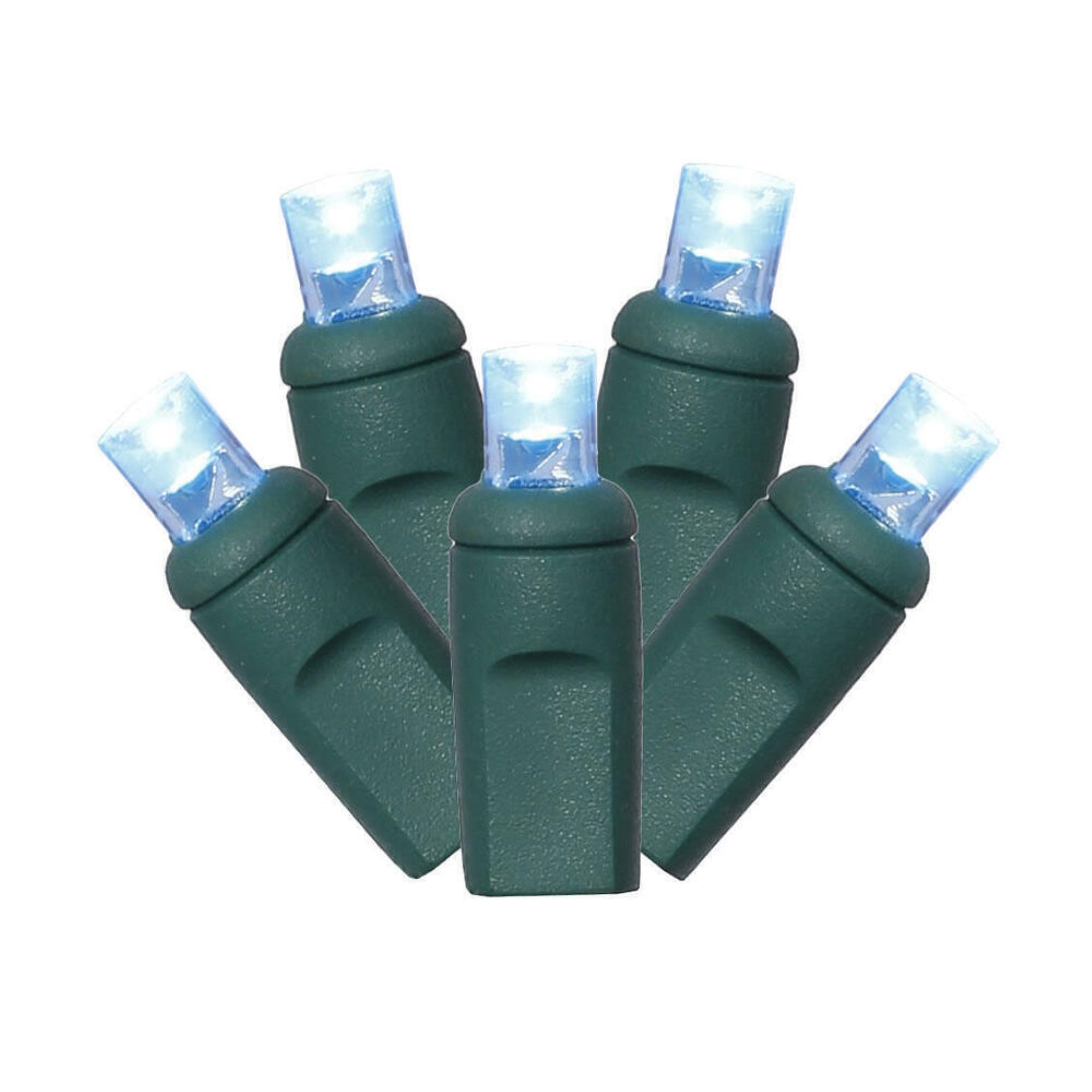 Vickerman 70 Turquoise Wide Angle Twinkle LED Light on Green Wire, 4” Spacing x 24' Long Christmas Light Strand