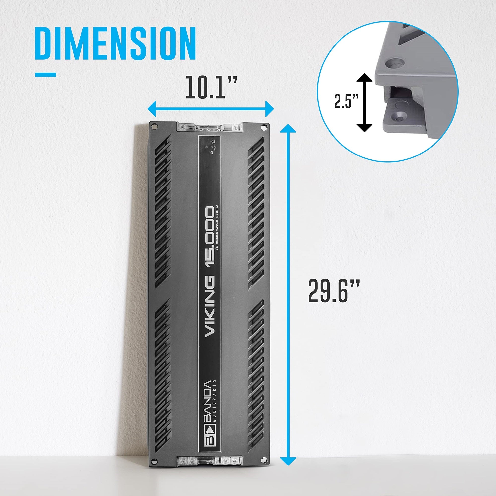 Viking 15.000 One Channel 15.000 Watts Max @ 1 Ohm Car Audio Mono Amplifier W/Subsonic Filter