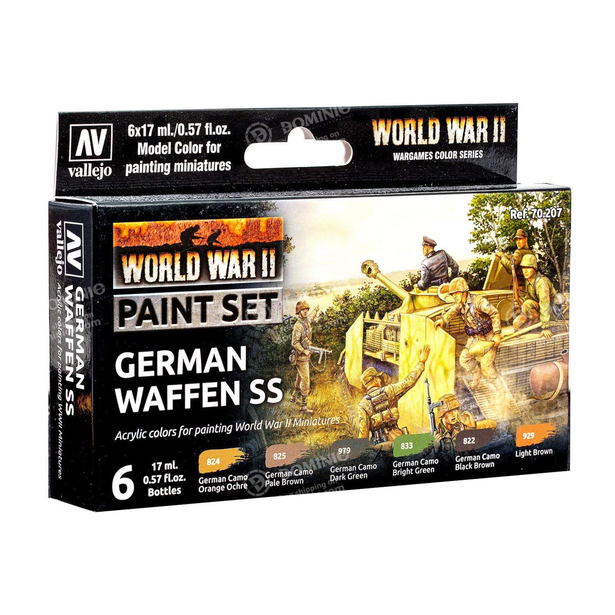 Vallejo Model Color Wwii German Waffen Ss, 0.57 Fl Oz (Pack Of 6)