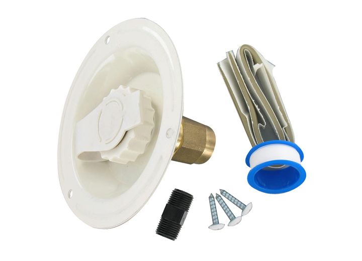 WATER INLET METAL RECESSED FLANGE COL WHITE LEADFREE CARDED