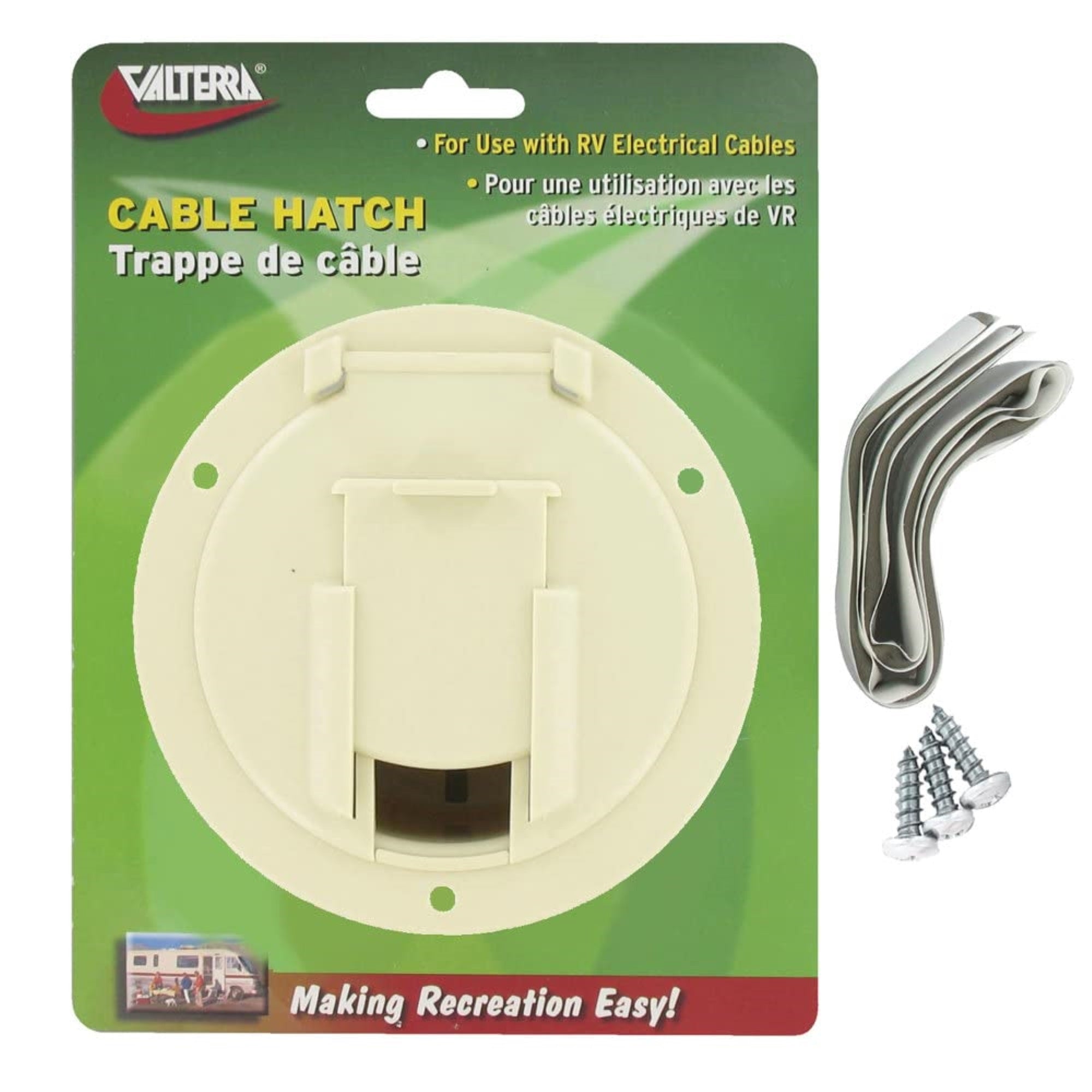Valterra A10-2138Vp Colonial White Medium Round Cable Hatch