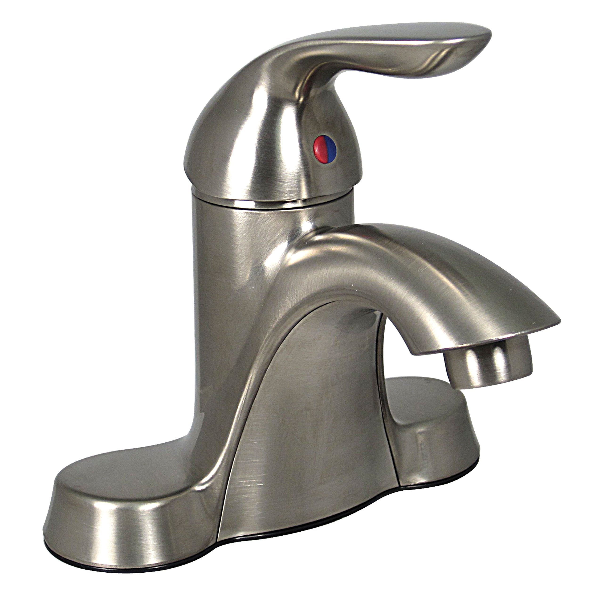 Bathroom Faucet 4In Tall Single Lever Ceramic Disc Brushed Nickel