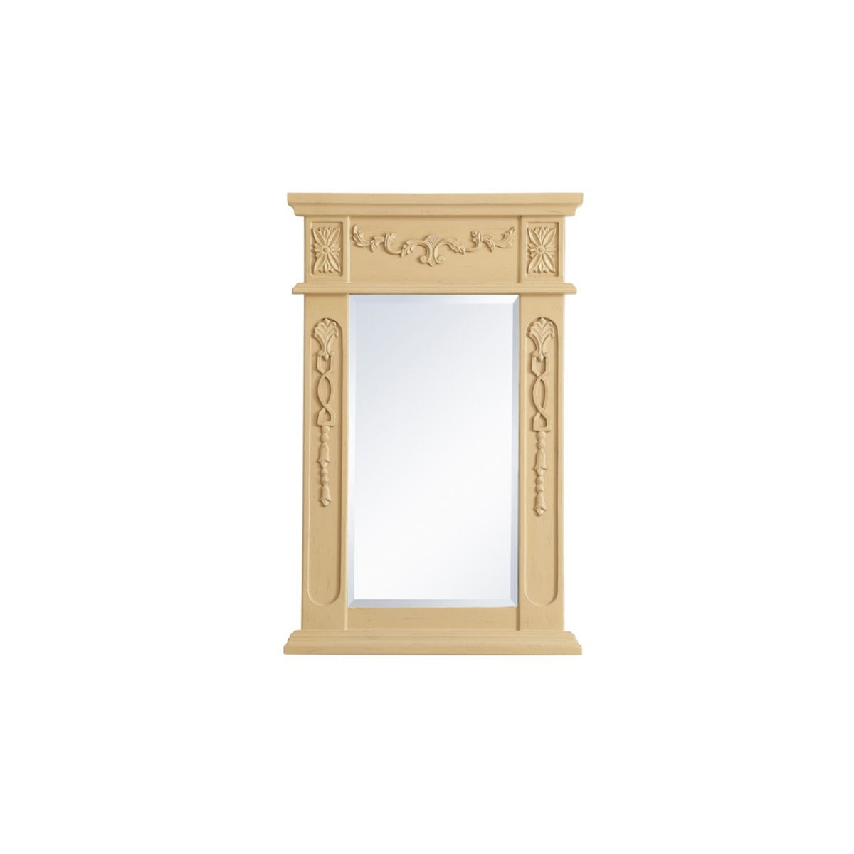 Wood Frame Mirror 18 Inch X 28 Inch In Light Antique Beige