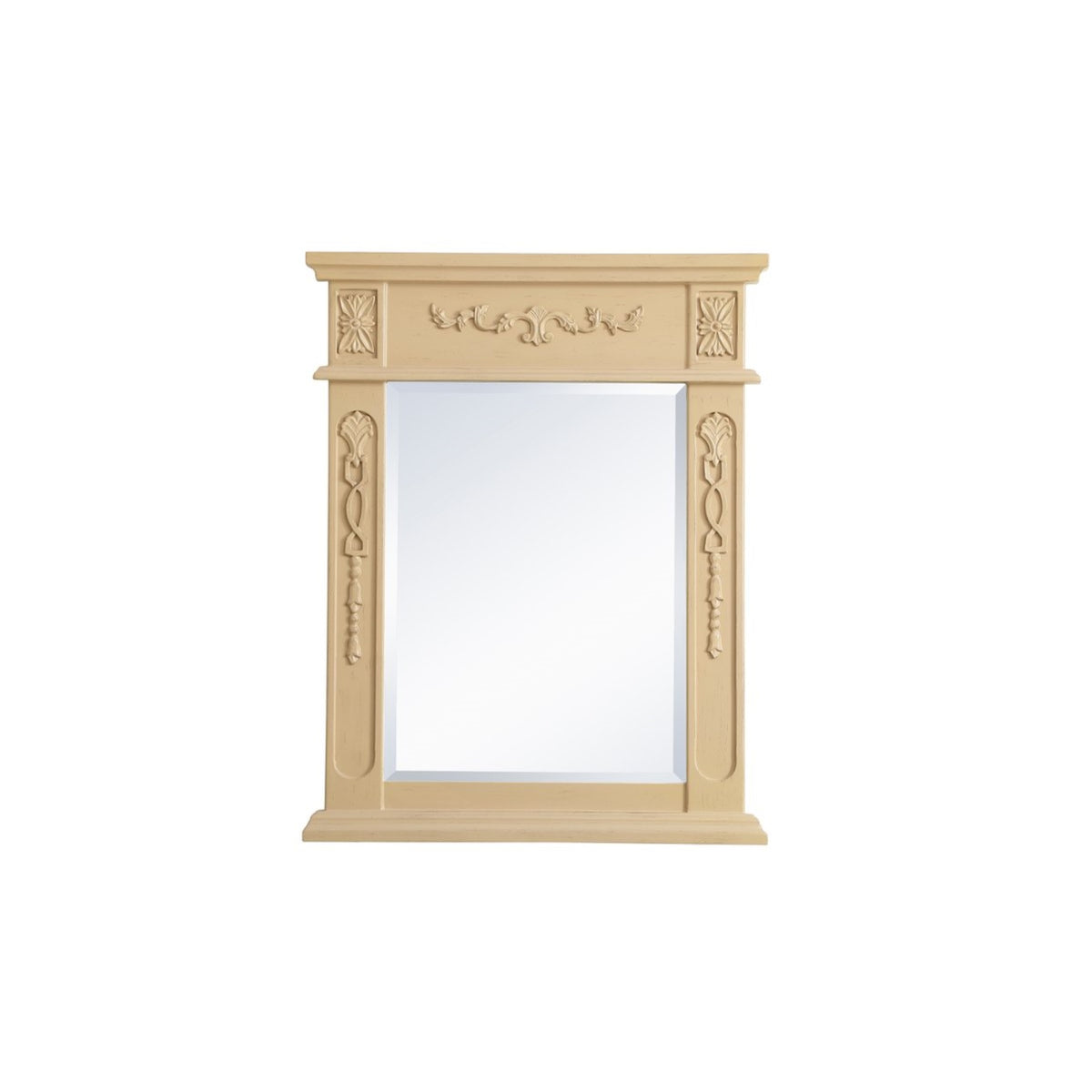 Wood Frame Mirror 22 Inch X 28 Inch In Light Antique Beige