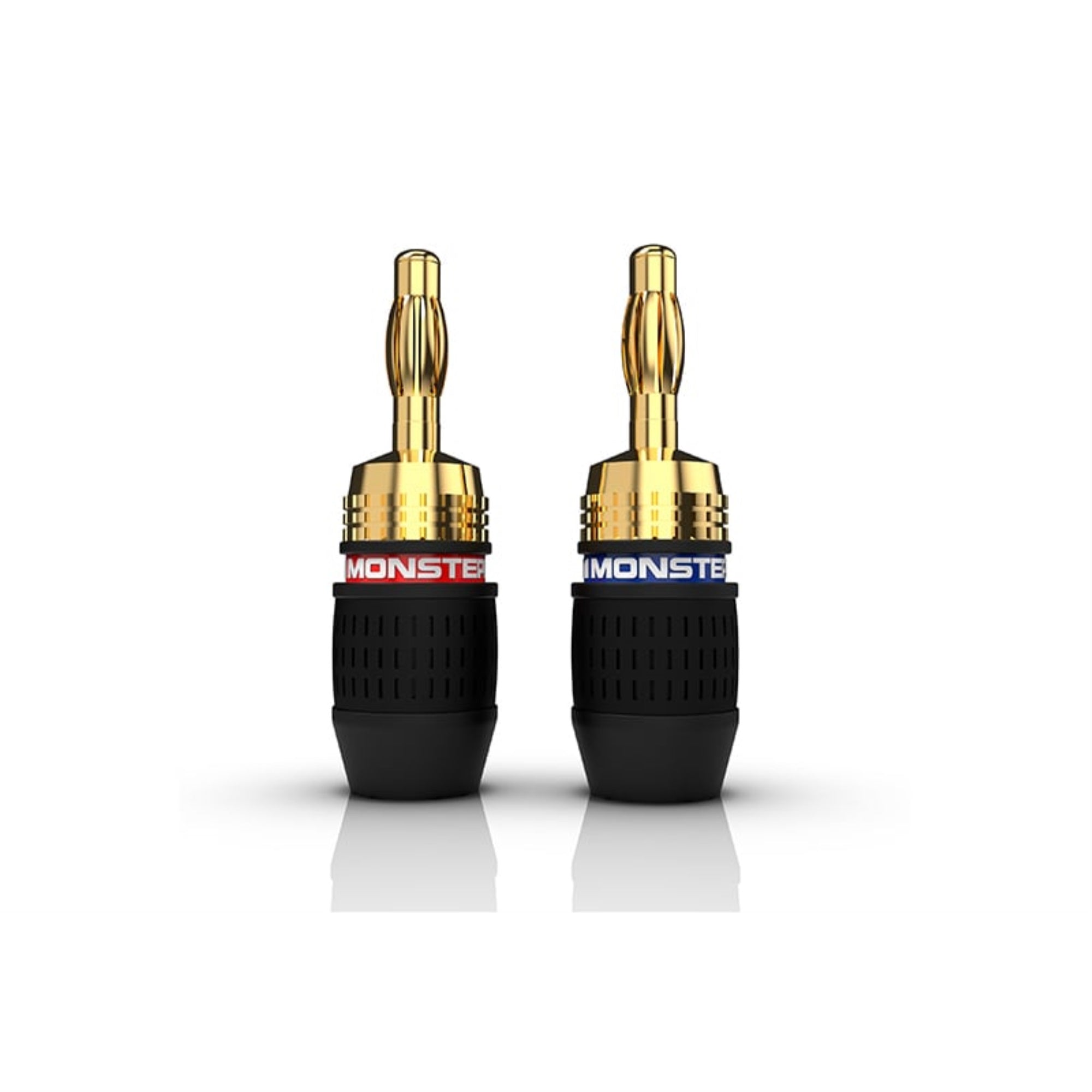 QuickLock Speaker Gold Banana Connector Plug 2 Pairs (2 Black and 2 Red)