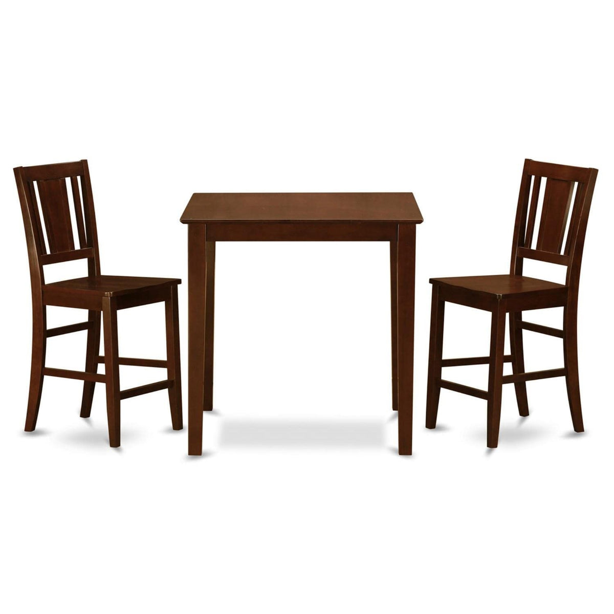 Casafoyer Vnbu3-Mah-W Vernon 3 Piece Counter Height Set Contains A Square Wooden Table And 2 Kitchen Dining Chairs, 36X36 Inch